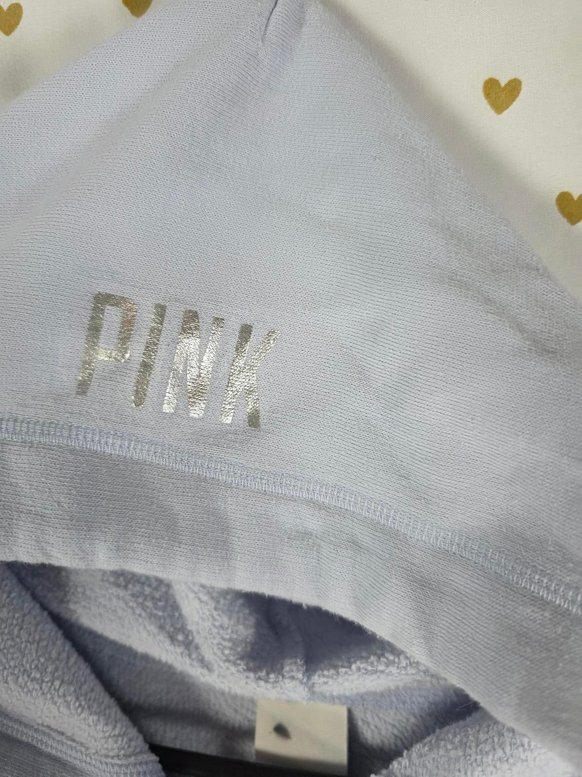 Victoria's Secret PINK Fashion Show Silver Sequin Bling Hoodie SMALL Rare