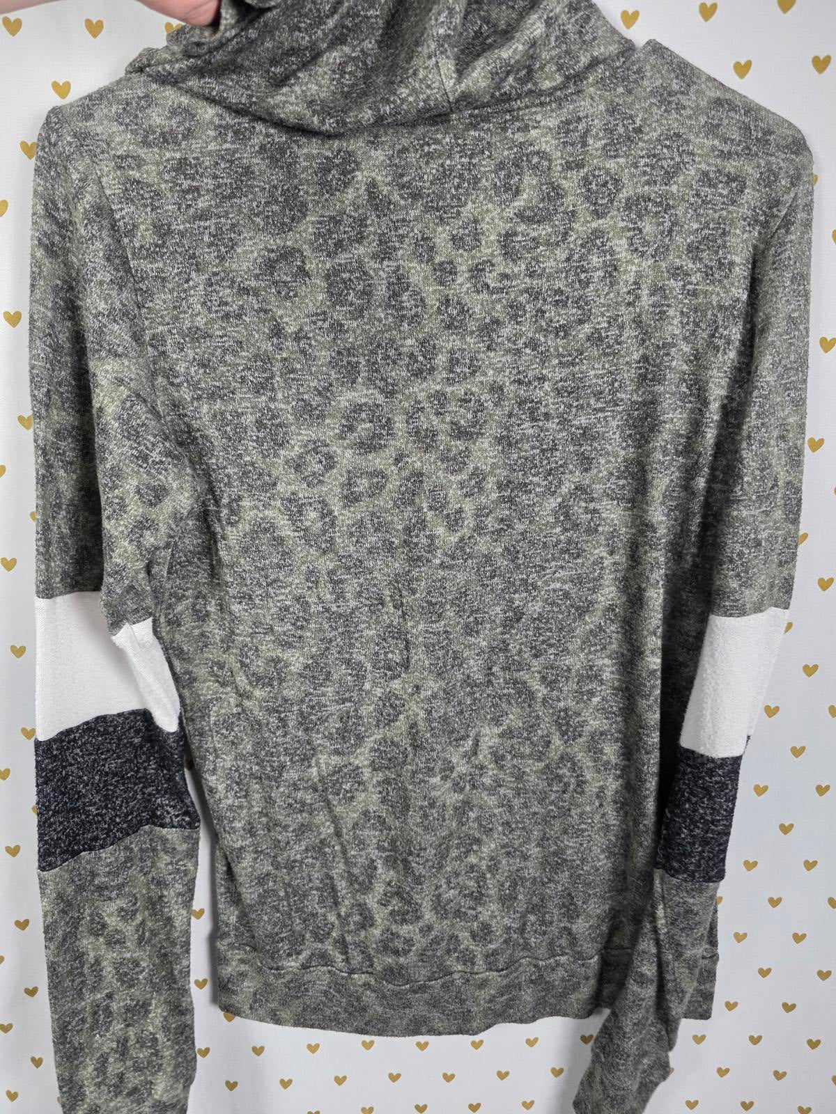 Victorias Secret Pink Cheetah Leopard Full zip Thin Hoodie Sweater Jacket XS