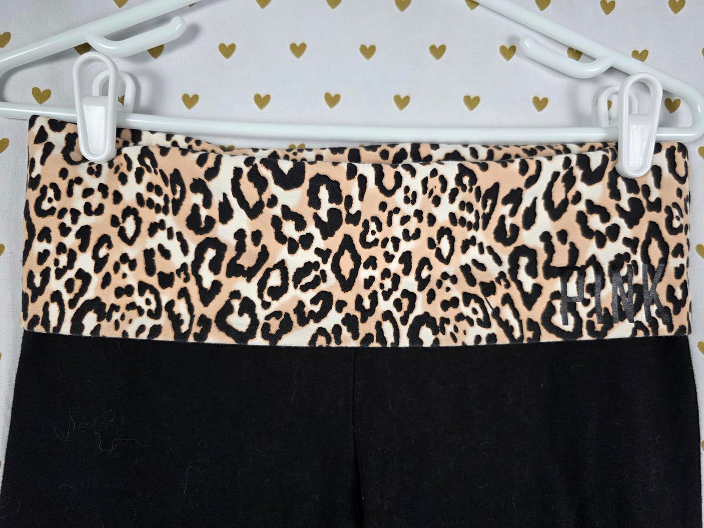 Victorias Secret PINK Vintage LEOPARD CHEETAH FOLDOVER Y2k Leggings Yoga Pants M