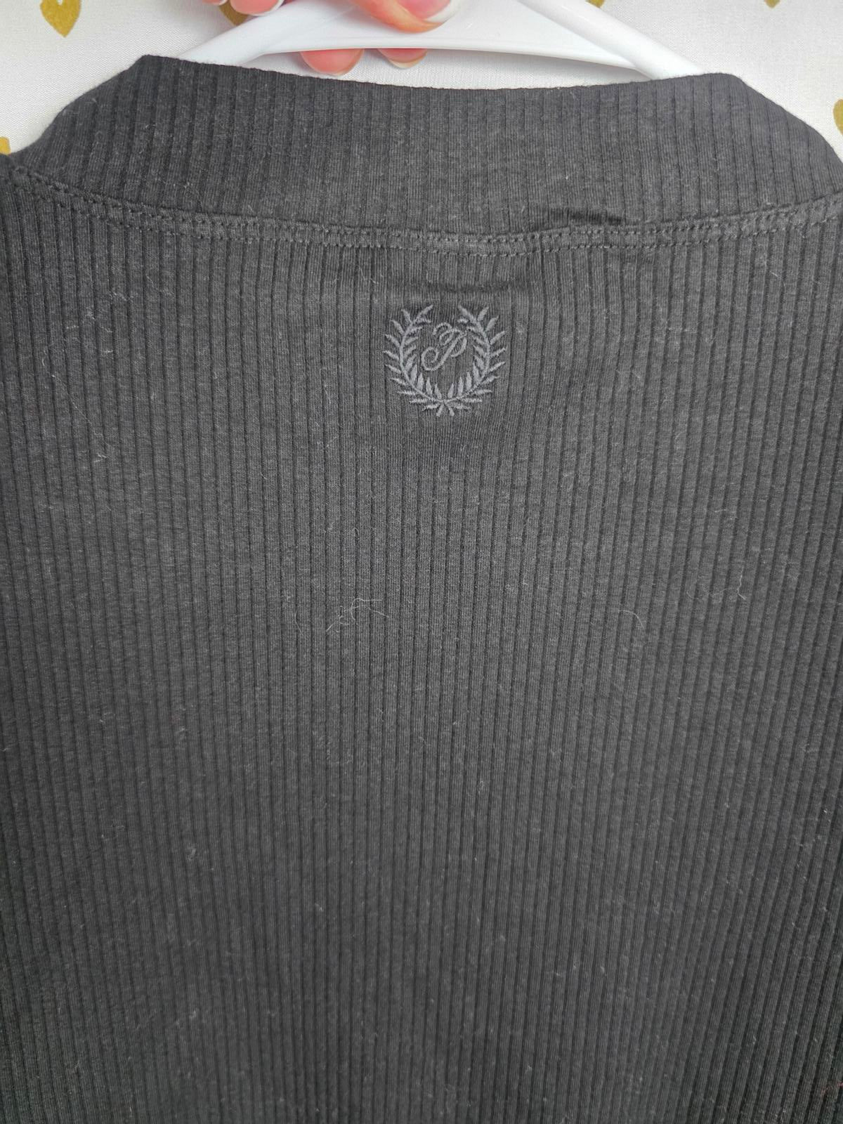 Victorias Secret PINK NEW NWT Black Ribbed Dress Long sleeve XL