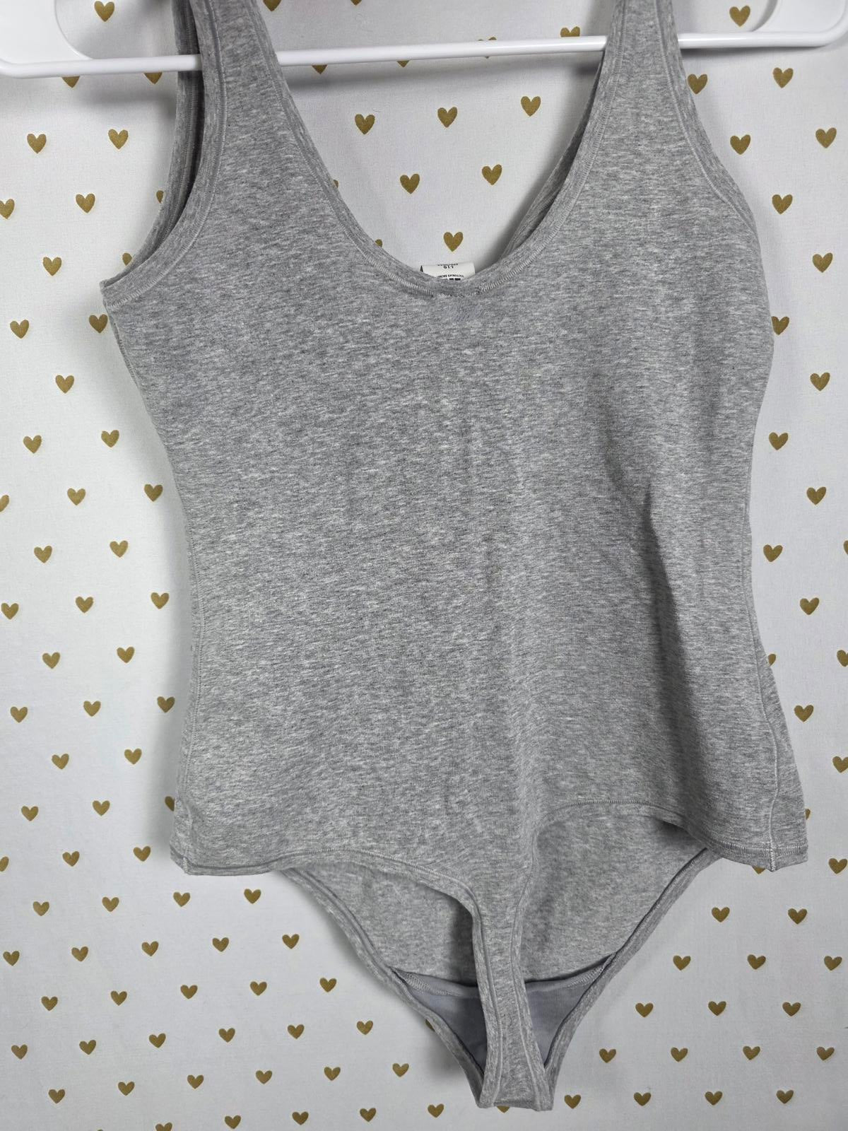 Victorias Secret PINK Grey NEW NWT Large Thong Bodysuit Tank
