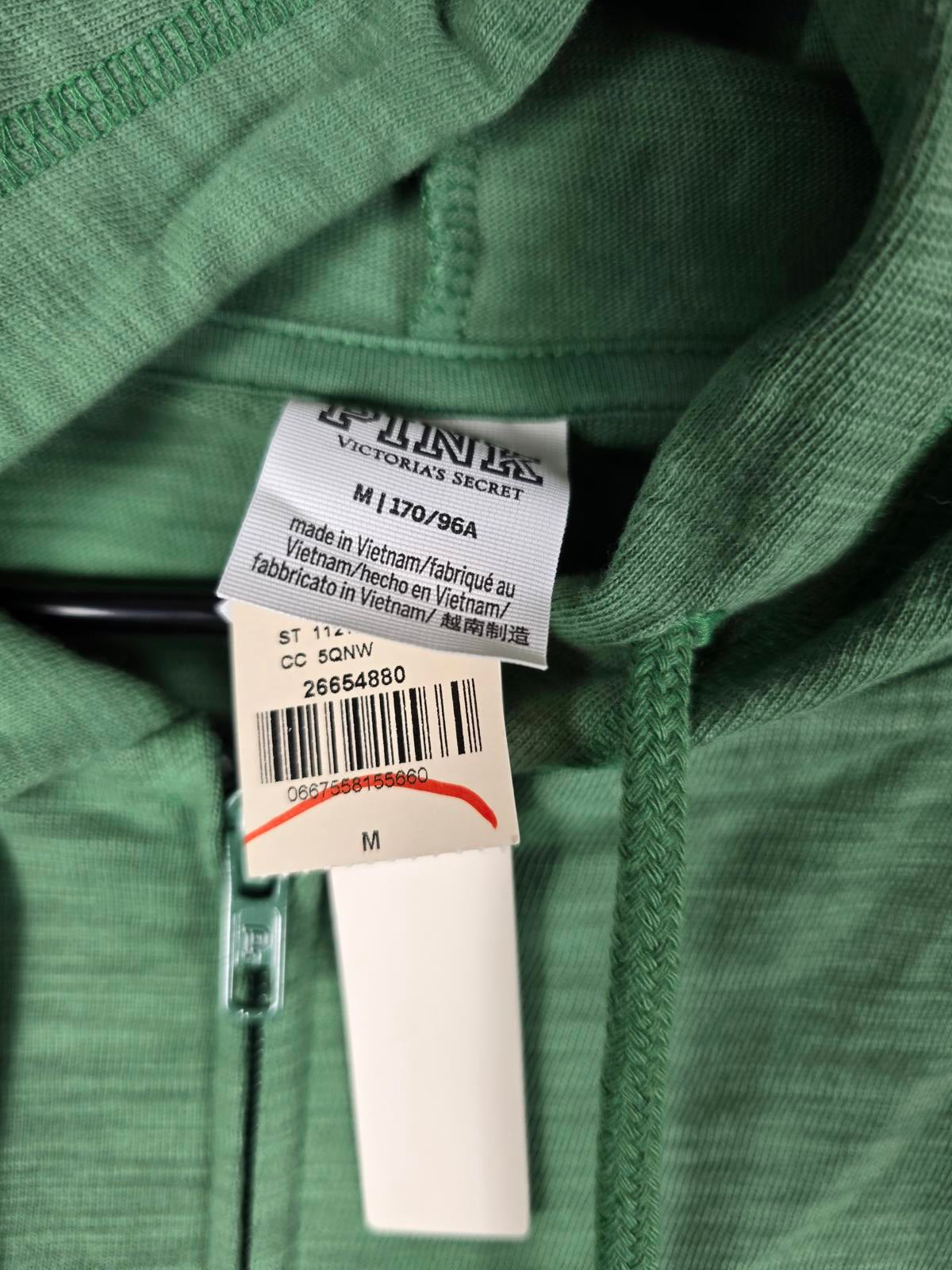 Victorias Secret Pink Green Full Zip NEW NWT Hoodie Jacket MEDIUM