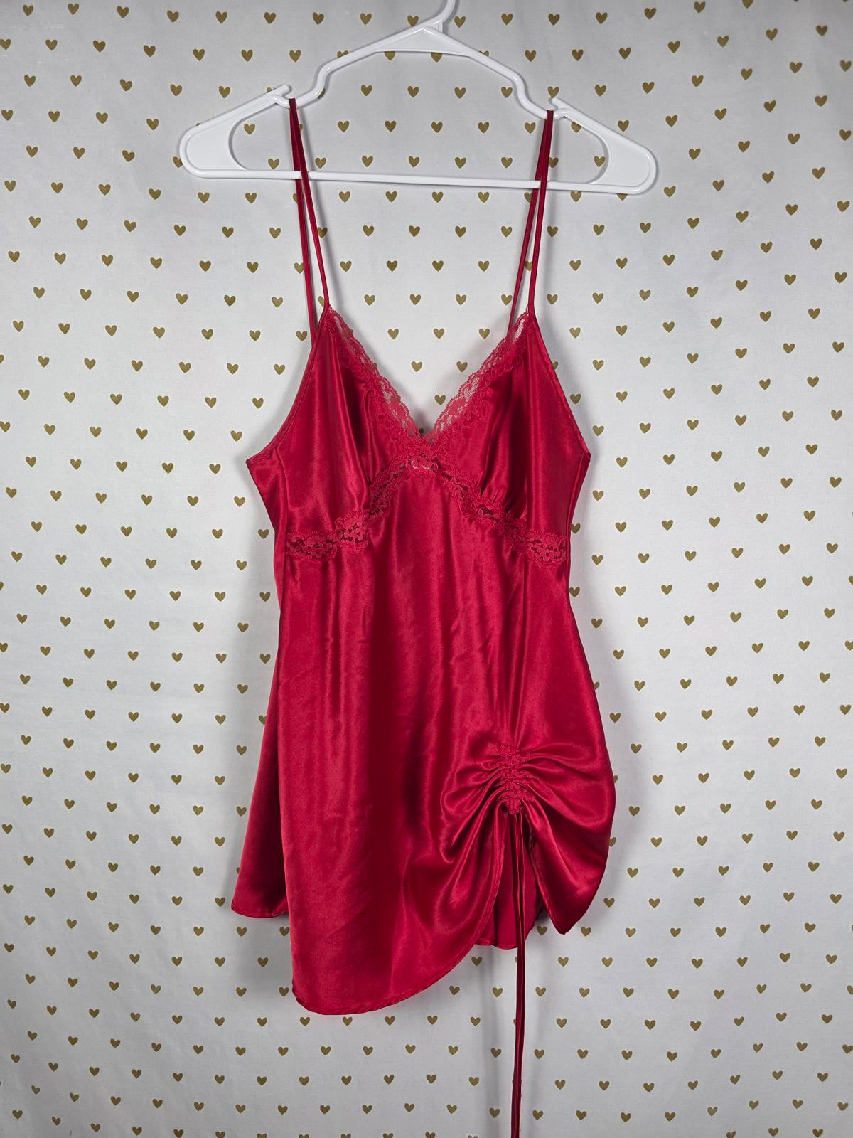 Victorias Secret Red Satin Silky Sexy Nightie Lingerie Slip Chemise MEDIUM