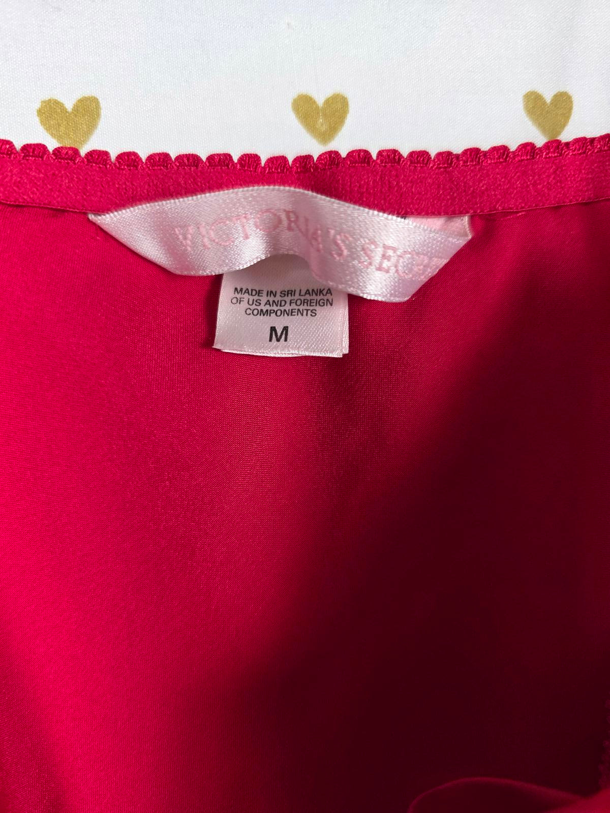 Victorias Secret Red Satin Silky Sexy Nightie Lingerie Slip Chemise MEDIUM