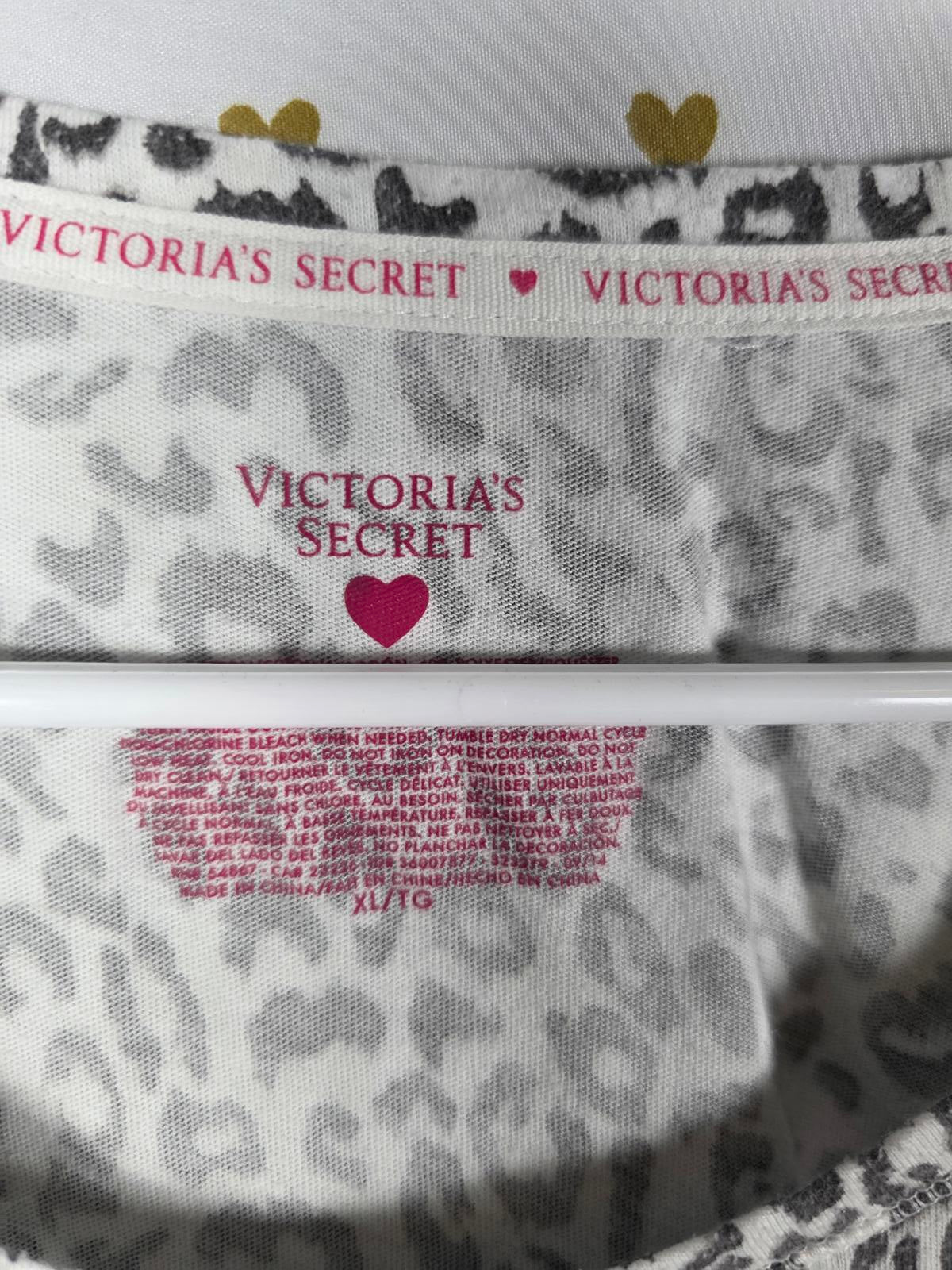 Victorias Secret XL Comfy Pajama Leopard Cheetah Sleep Shirt Nightgown PJ