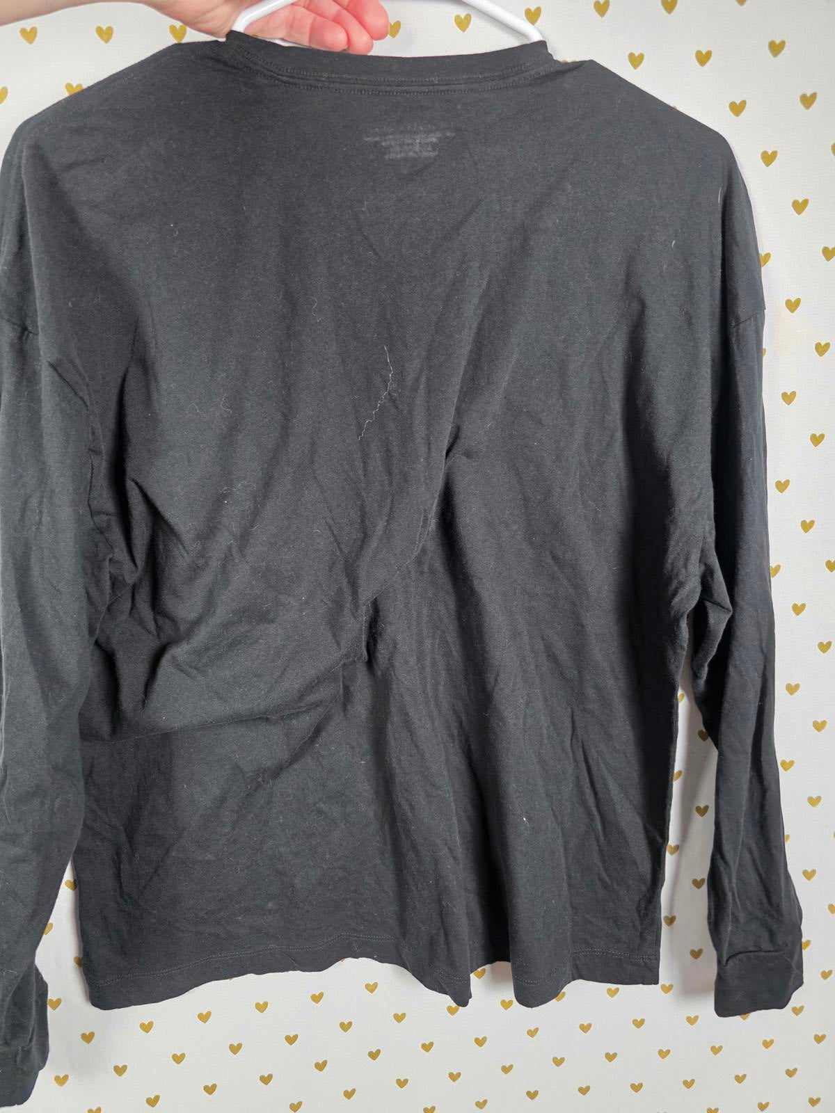 Victorias Secret PINK SIGNATURE Long sleeve tee Shirt Black BLING STUDDED SMALL