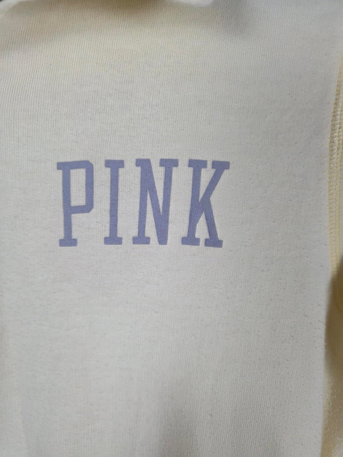 Victorias Secret Pink  Yellow Quarter Zip Logo Pullover Sweater XS