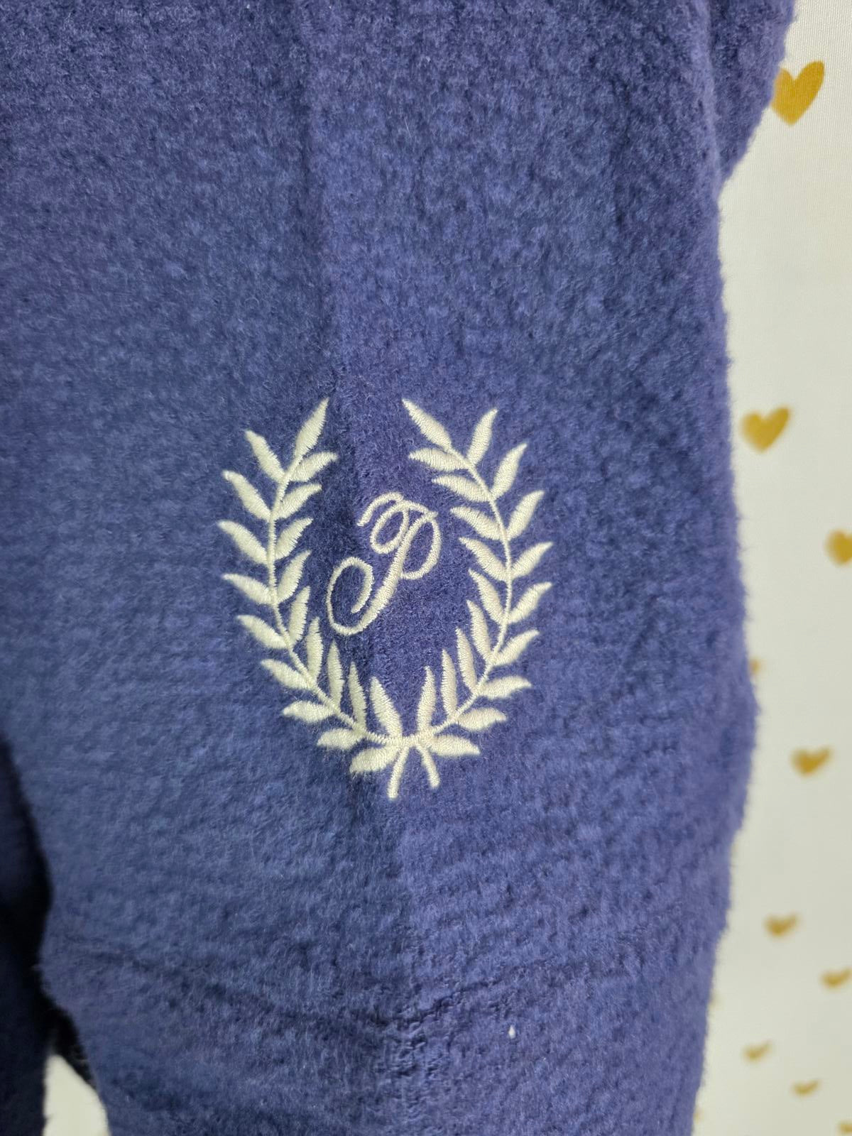 NWT Pink Victoria's Secret Womens XXL 2XL Blue Reverse Fleece Button Up Shacket