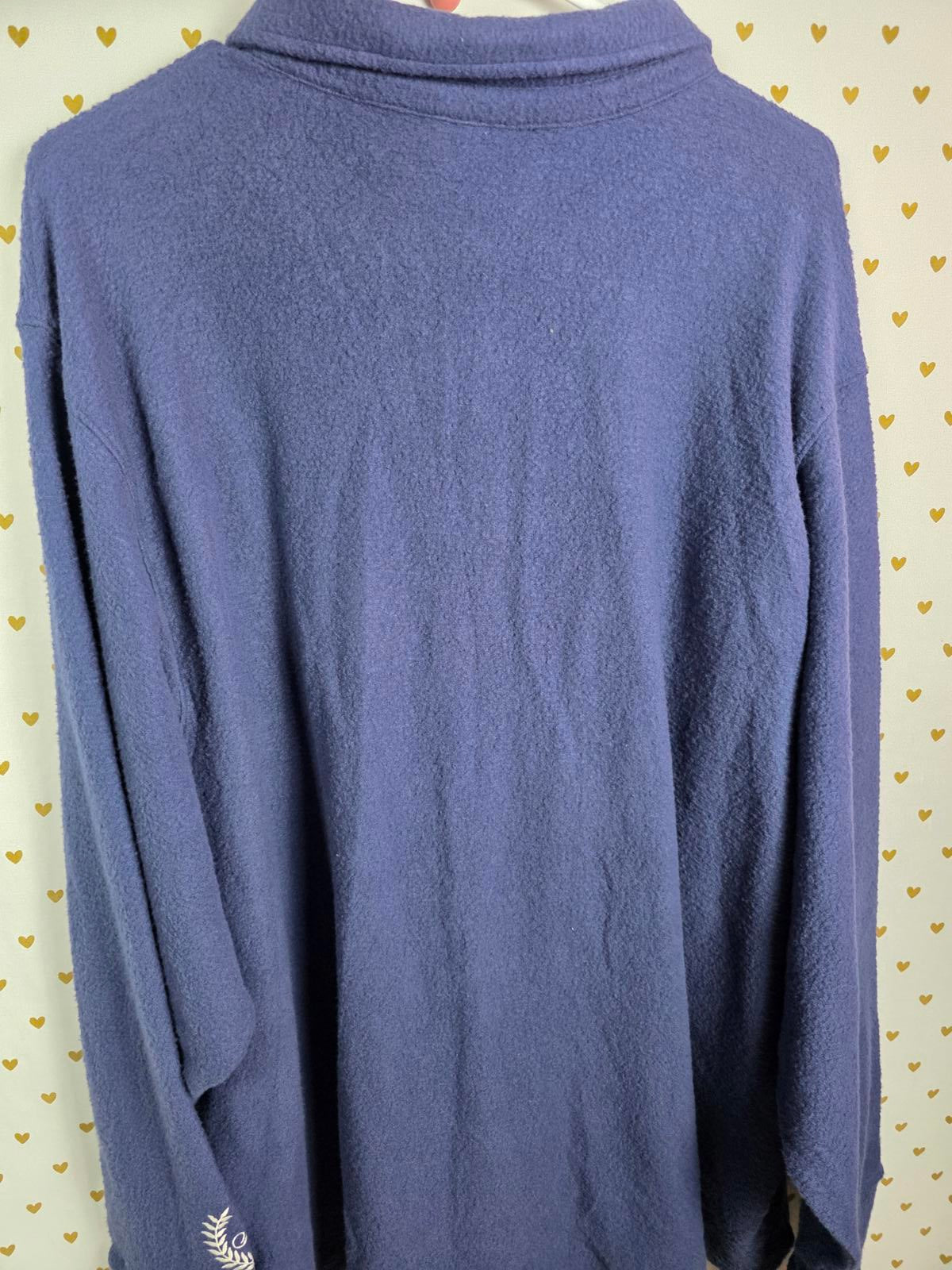 NWT Pink Victoria's Secret Womens XXL 2XL Blue Reverse Fleece Button Up Shacket