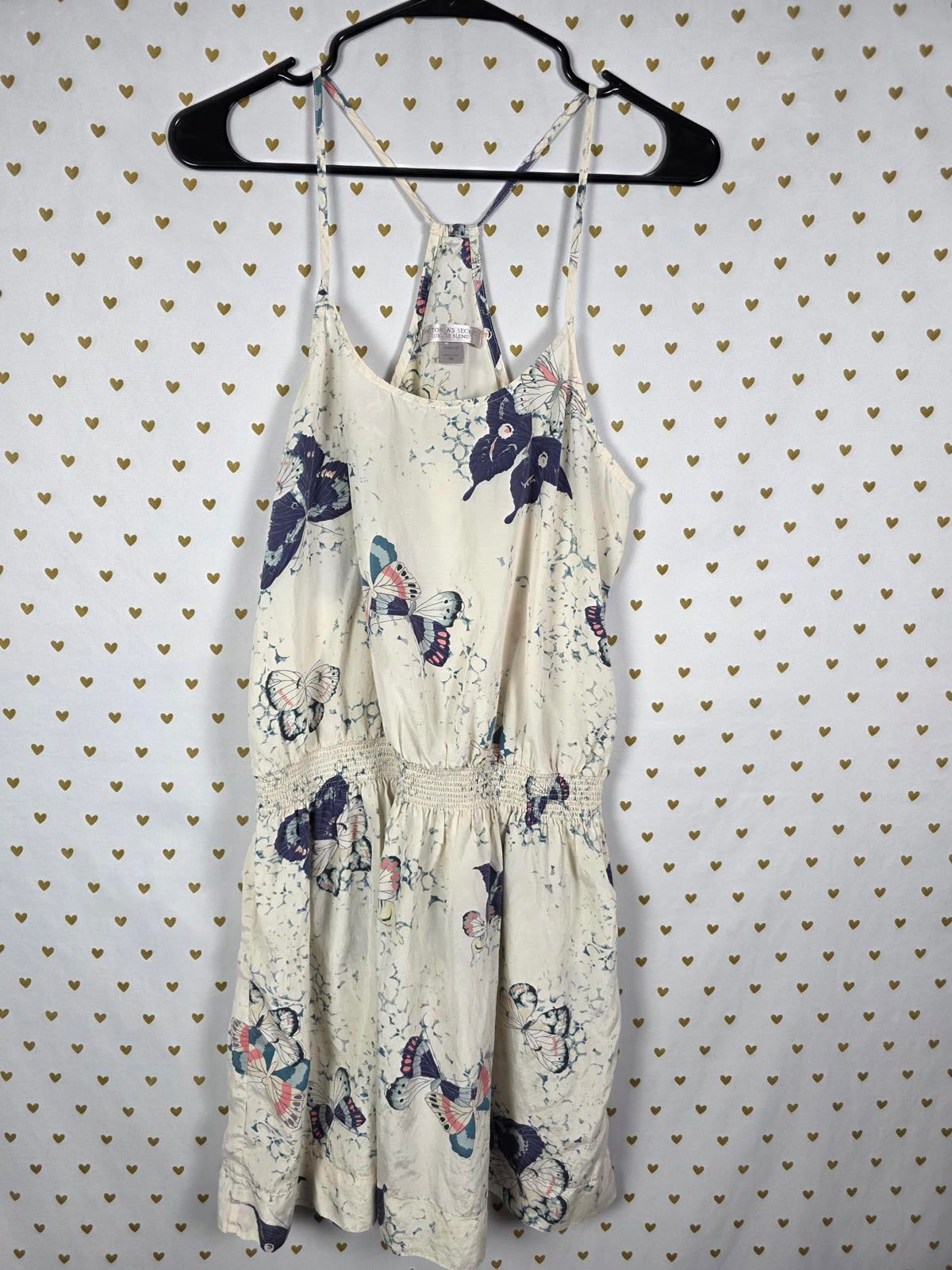Vintage Victoria's Secret Women’s Luxury Blend Butterfly Print Dress SILK Med