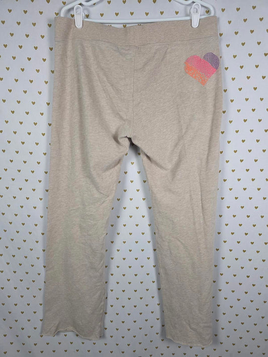 Victorias Secret SUPERMODEL ESSENTIALS Heart Bing Straight Leg Sweatpants LARGE