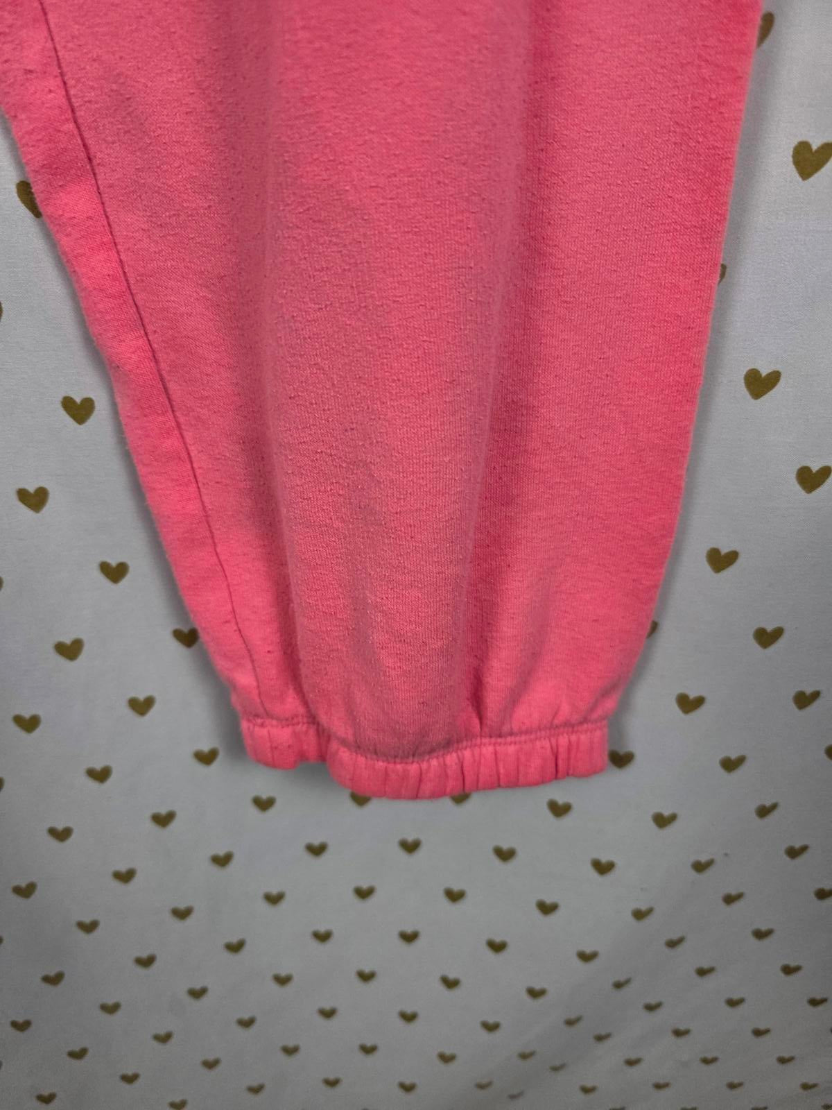 Victorias Secret PINK Logo Tapered Joggers Sweatpants Neon Pants Sweats Foldover