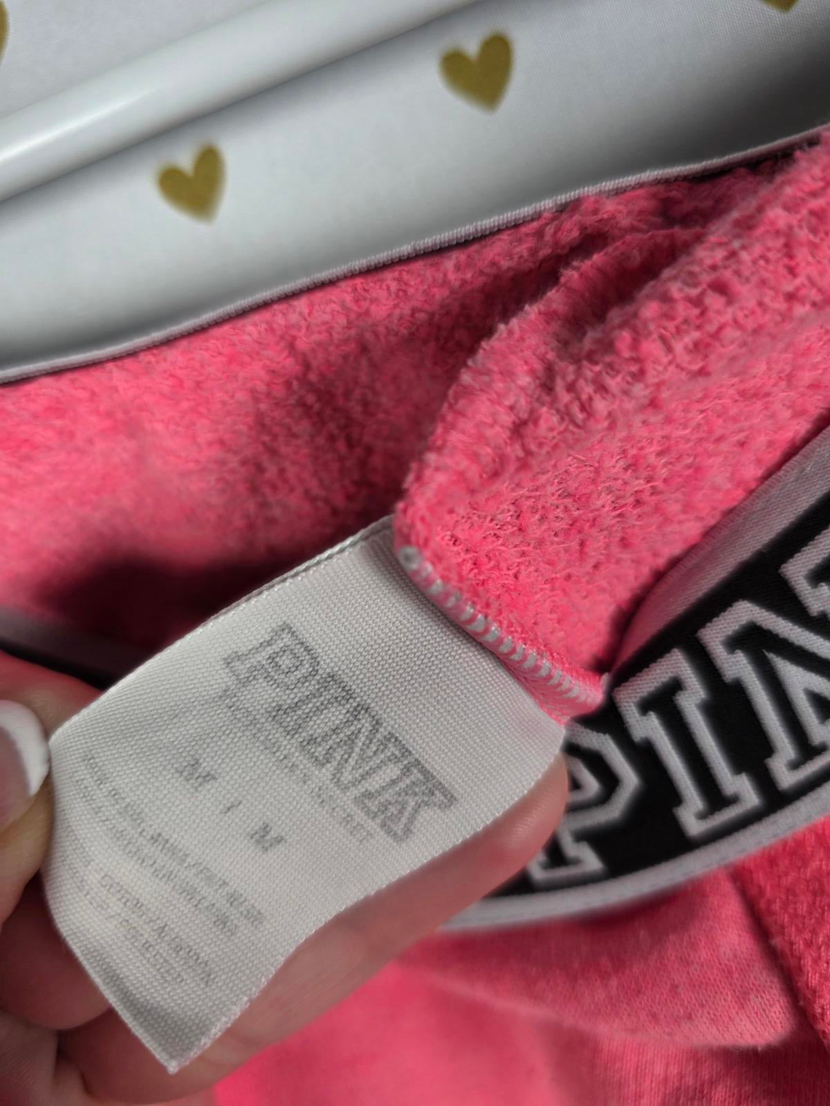 Victorias Secret PINK Logo Tapered Joggers Sweatpants Neon Pants Sweats Foldover