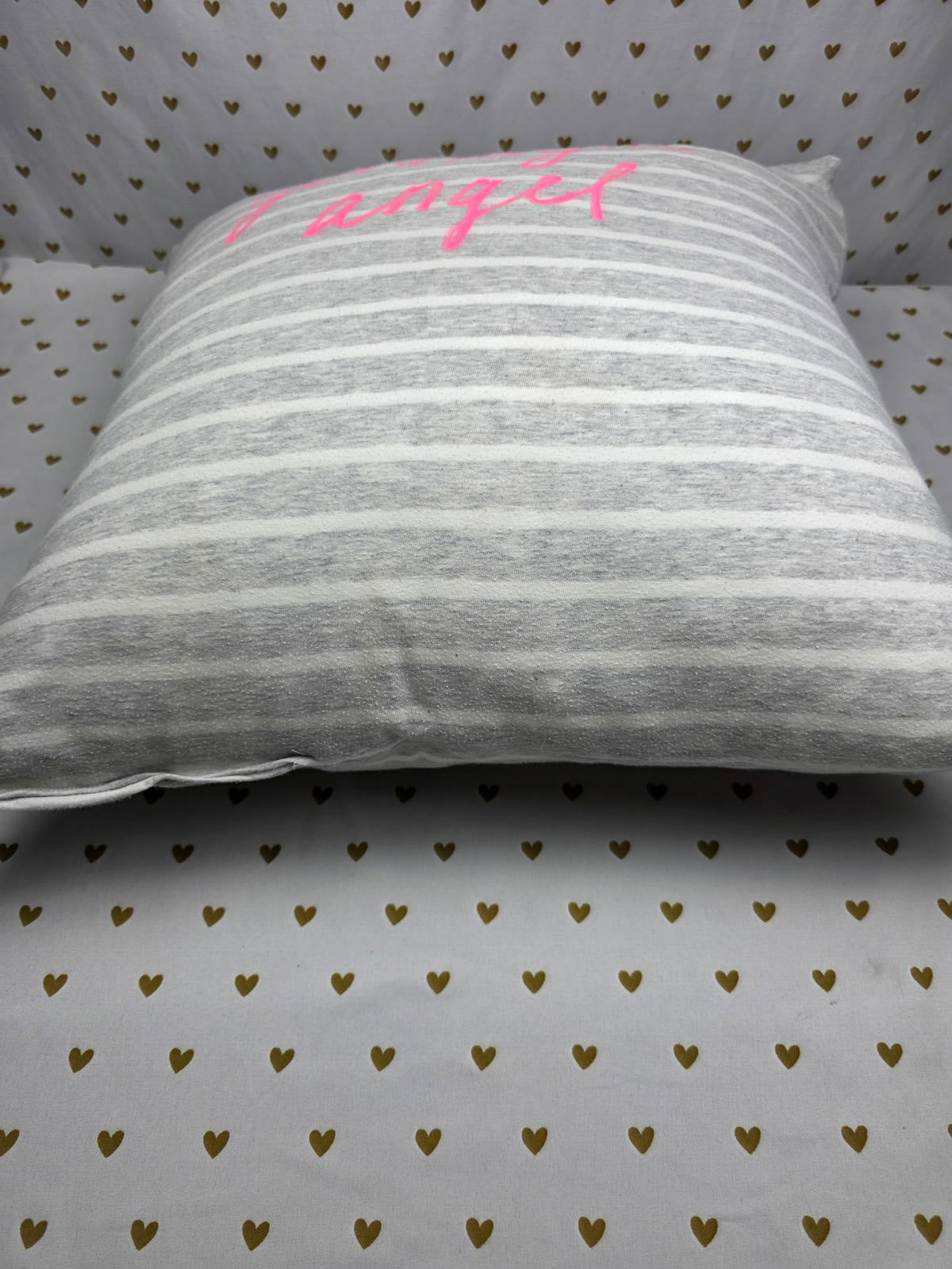 Victoria's Secret Custom GOODNIGHT ANGEL 18" * 18" Neon Pillow Accent Cotton PJ