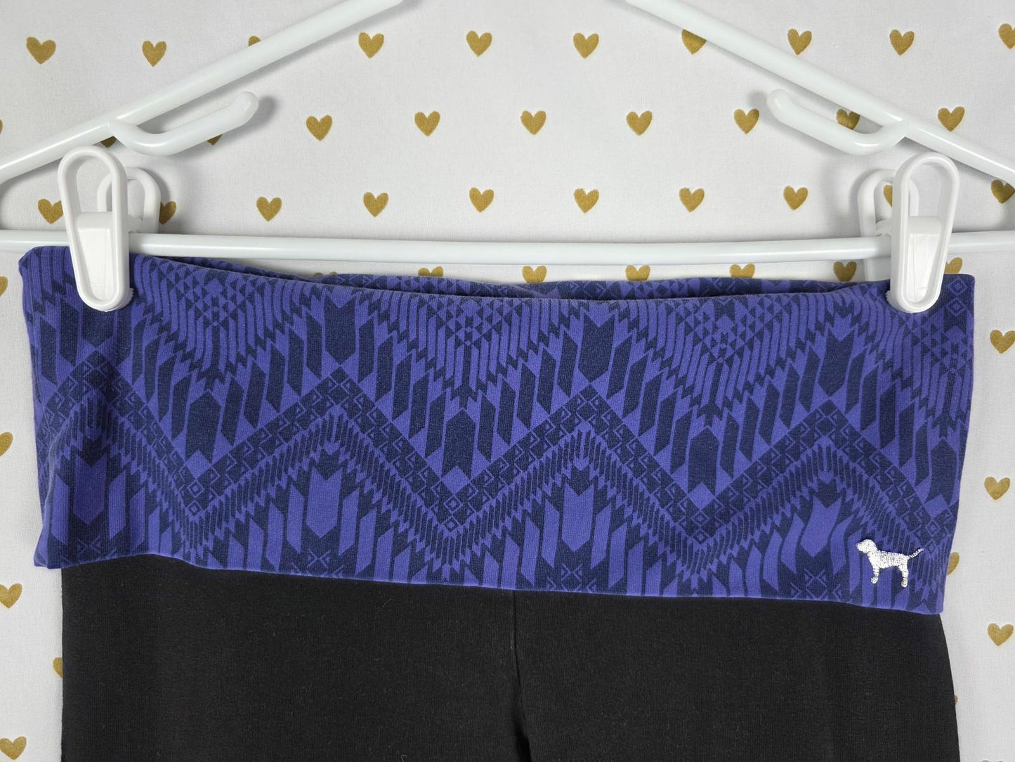 Victorias Secret PINK YOGA Vintage Chevron FOLDOVER Skinny Pants SMALL