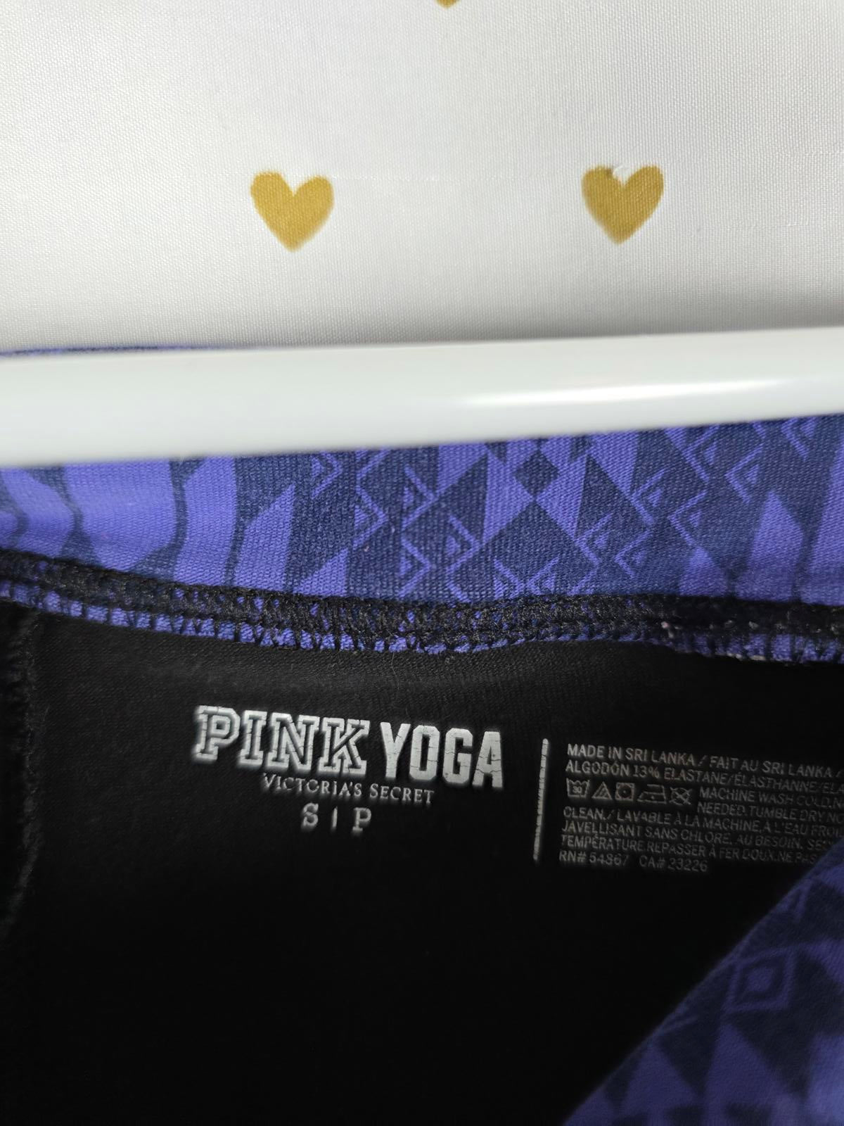 Victorias Secret PINK YOGA Vintage Chevron FOLDOVER Skinny Pants SMALL