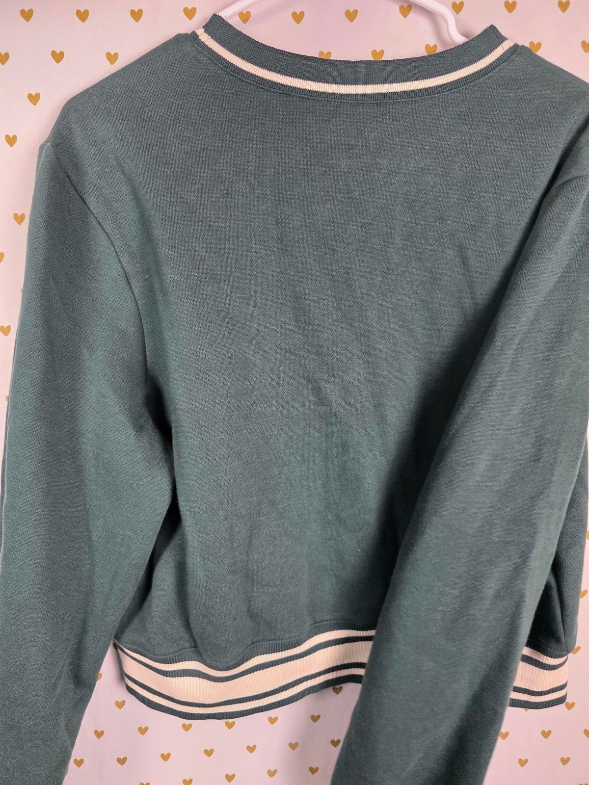 Victorias Secret Pink Green XL Fleece Cardigan Button Front Sweater $60 NEW NWT