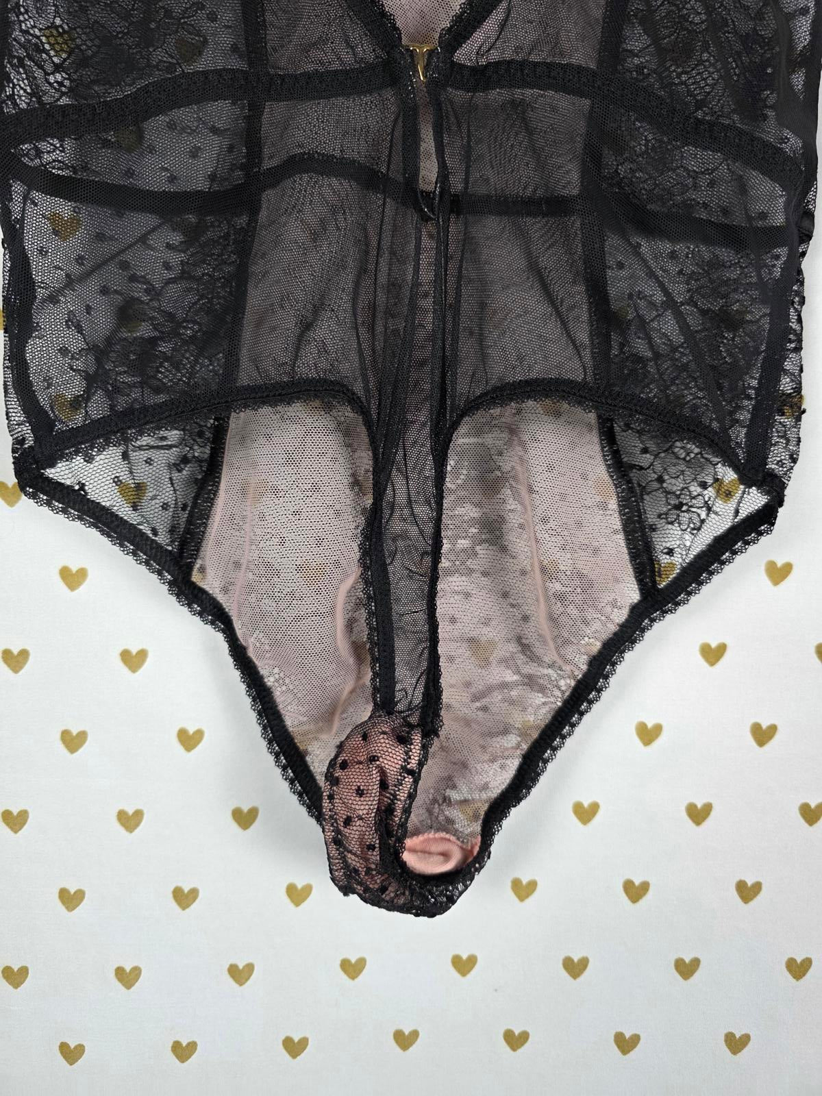 Victorias Secret Sheer Sexy Thong Teddy Bodysuit Lingerie Lace XS