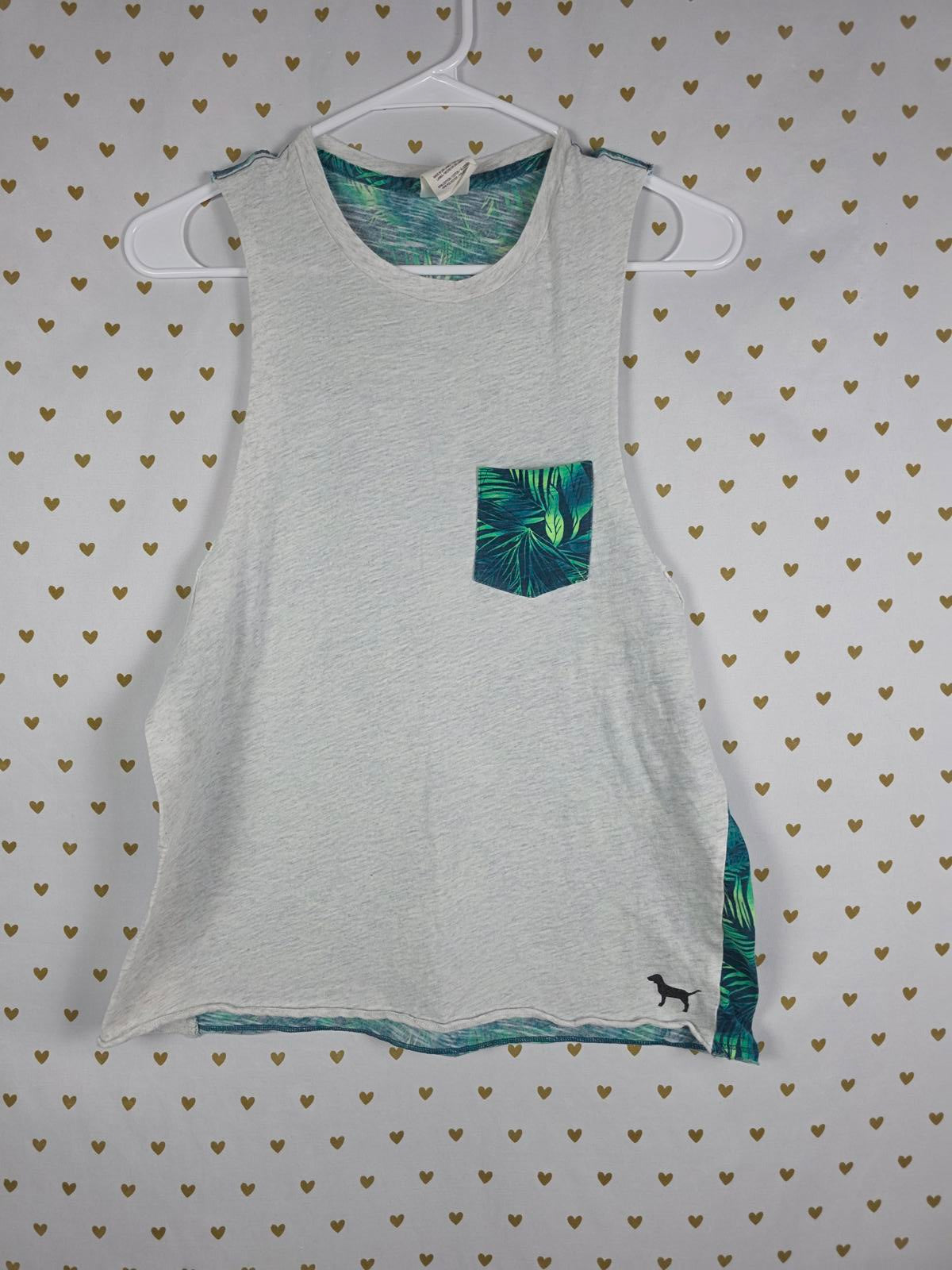 Victorias Secret PINK Hawaiian Accent Pocket Tank Top SMALL