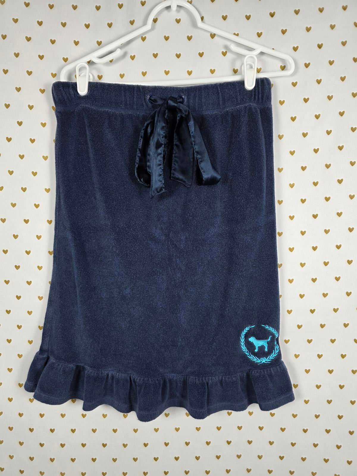 Victoria Secret PINK Velour VINTAGE LOVE Strapless Dress UNIVERSITY RARE XS SM