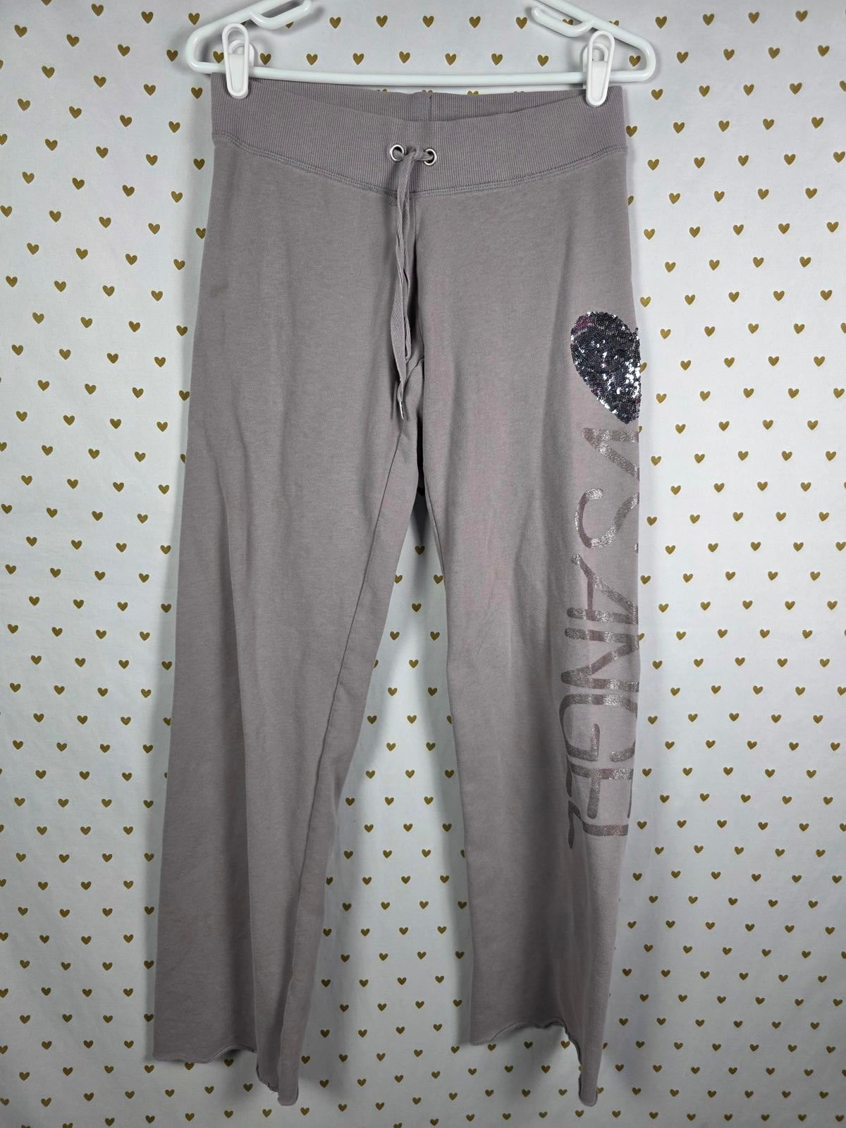 Victorias Secret Bling Heart ANGEL Straight Sweatpants XS Supermodel Essentials