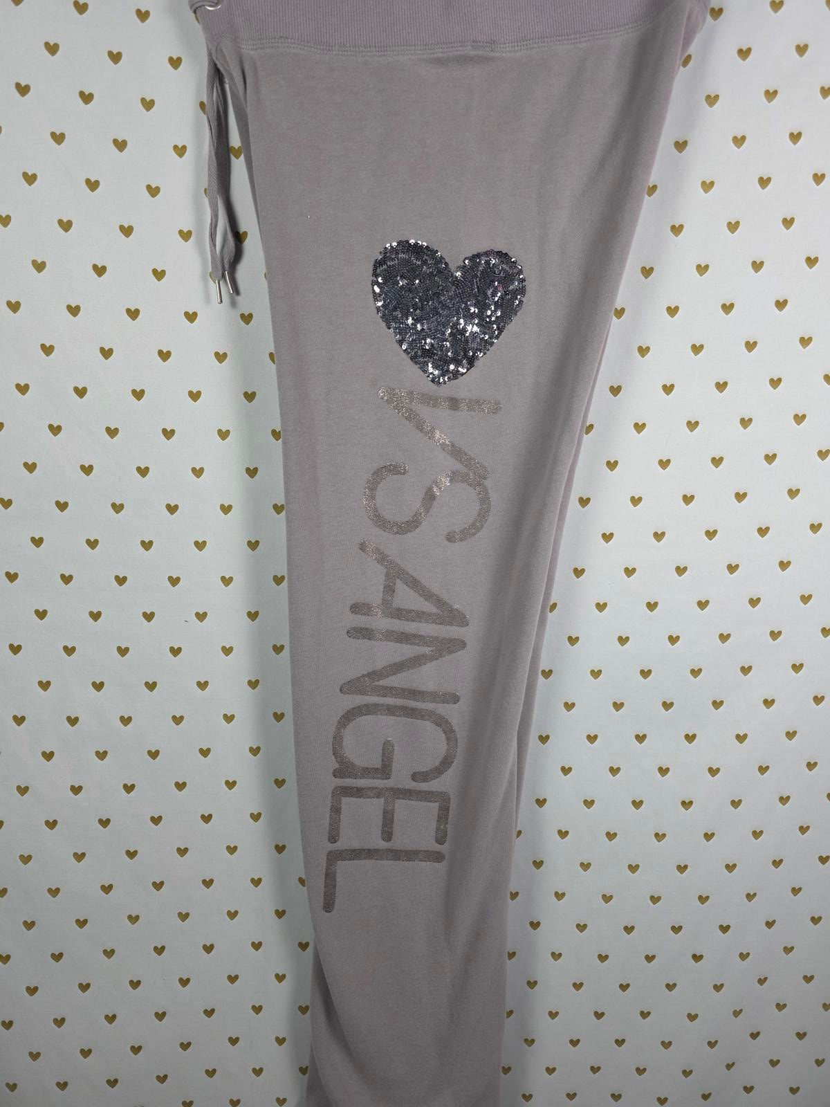 Victorias Secret Bling Heart ANGEL Straight Sweatpants XS Supermodel Essentials