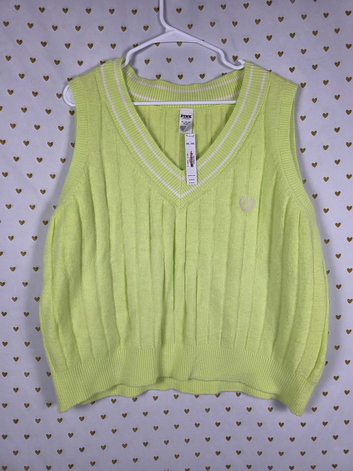 Victorias Secret Pink new NWT Cable Knit Sweater 2XL XXL Ribbed Crest $50