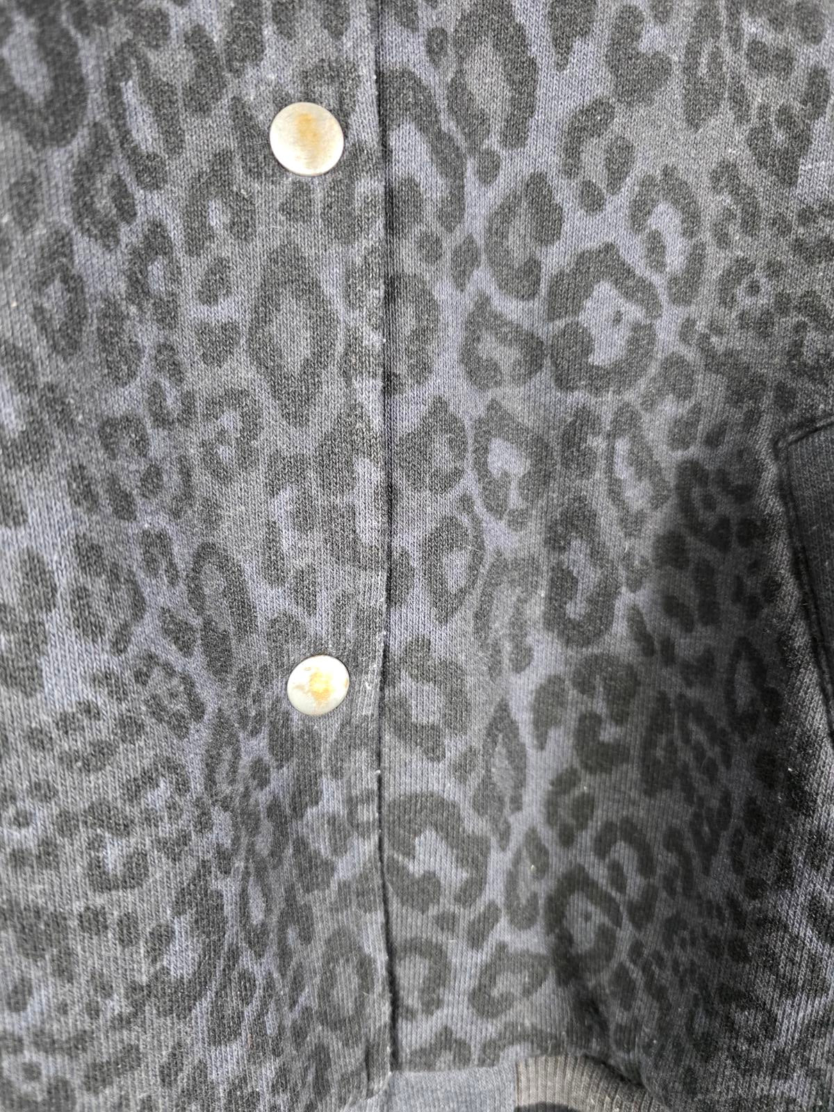 Victorias Secret Pink BLING CHEETAH LEOPARD Logo Varsity Bomber LARGE