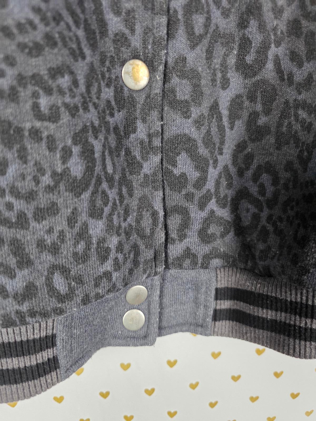 Victorias Secret Pink BLING CHEETAH LEOPARD Logo Varsity Bomber LARGE