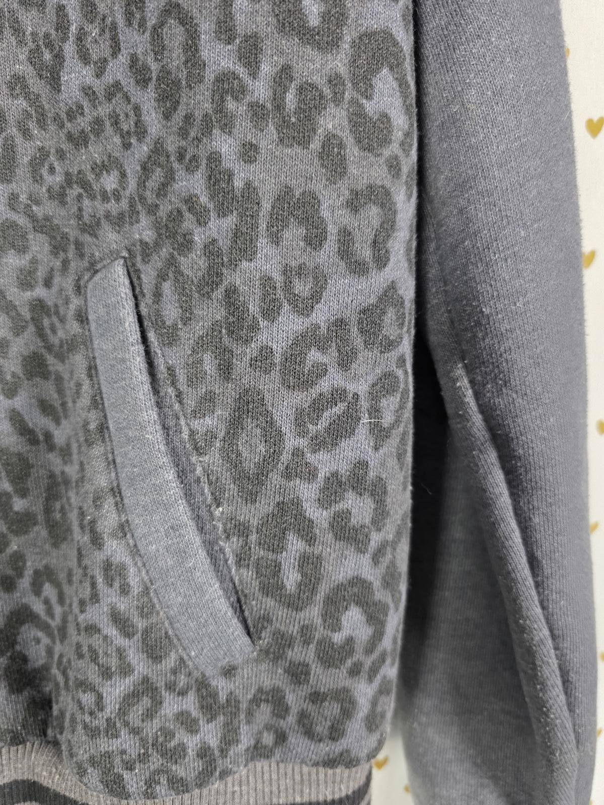 Victorias Secret Pink BLING CHEETAH LEOPARD Logo Varsity Bomber LARGE