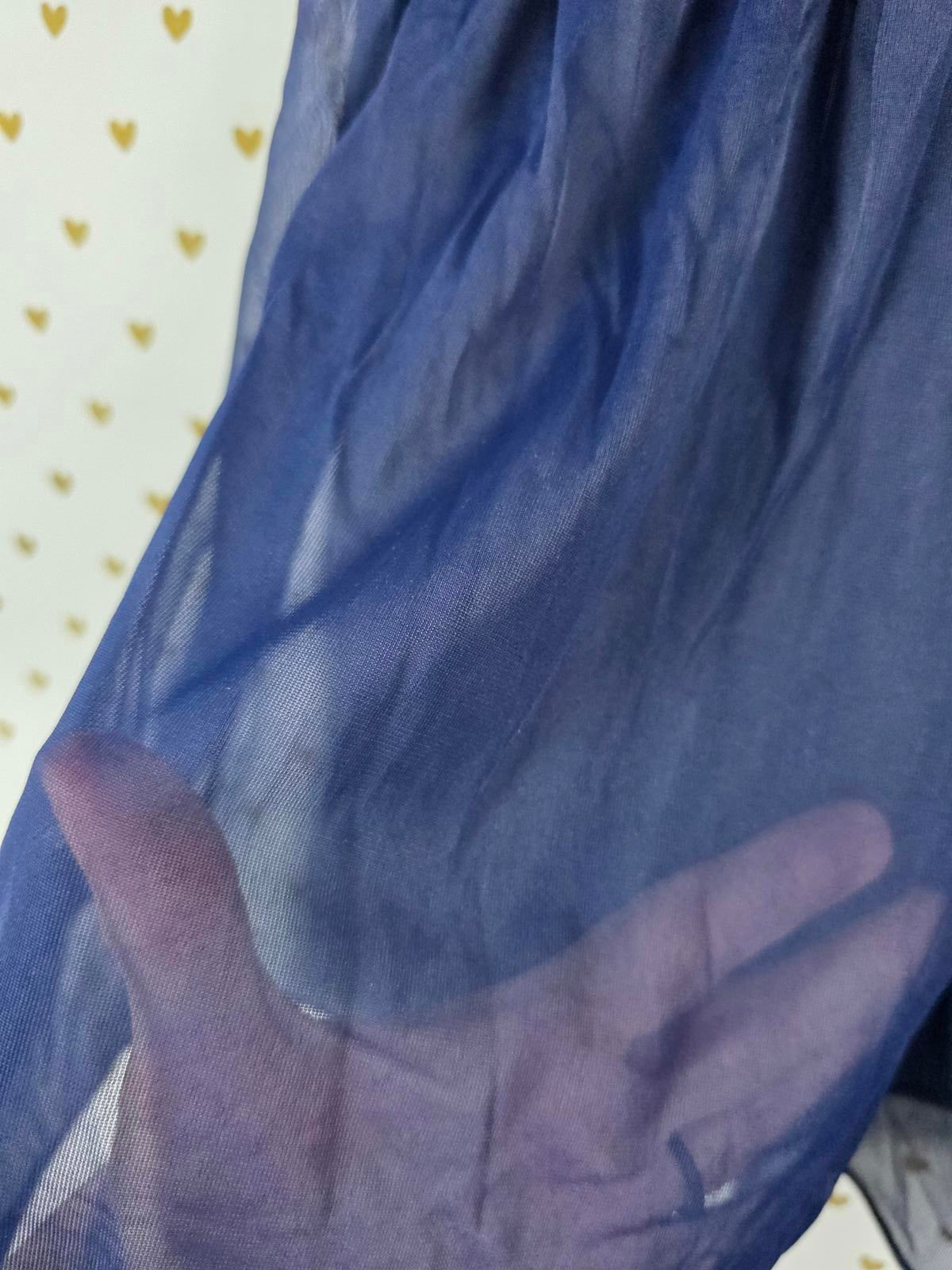 Victorias Secret Blue Racerback Nightie Babydoll Lingerie Sheer MEDIUM