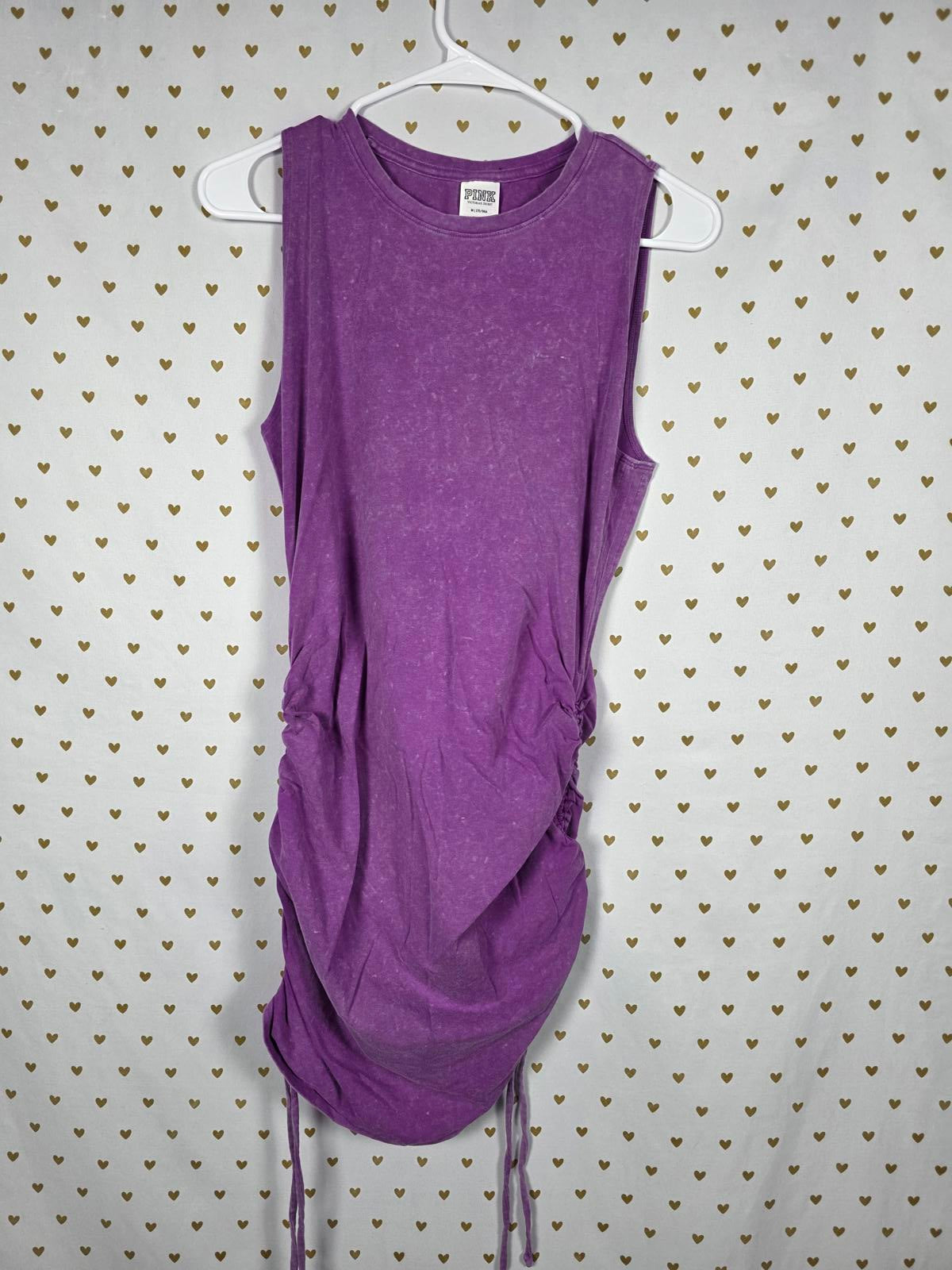 Victorias Secret PINK Purple Cinched T Shirt Dress Sleeveless Medium