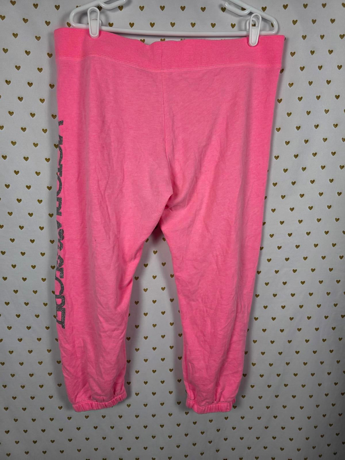 Victorias Secret GLITTER BLING Joggers Sweatpants Supermodel Essentials Large