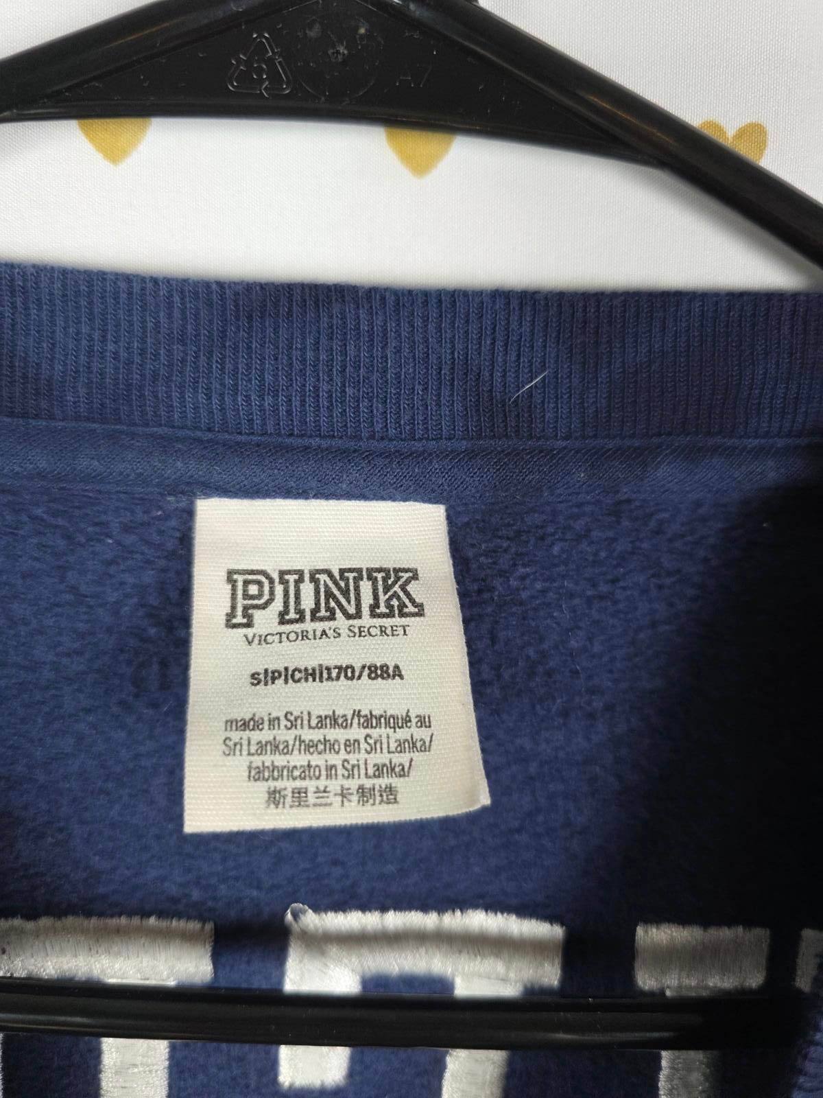 Victorias Secret Pink Tye Dye Embroidered Long Sleeve Sweater Shirt SMALL