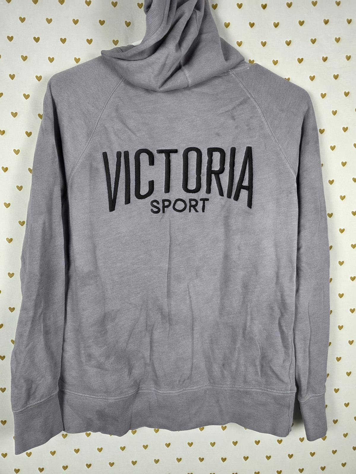 Victorias Secret SPORT Double Zip Hoodie Jacket Grey SMALL