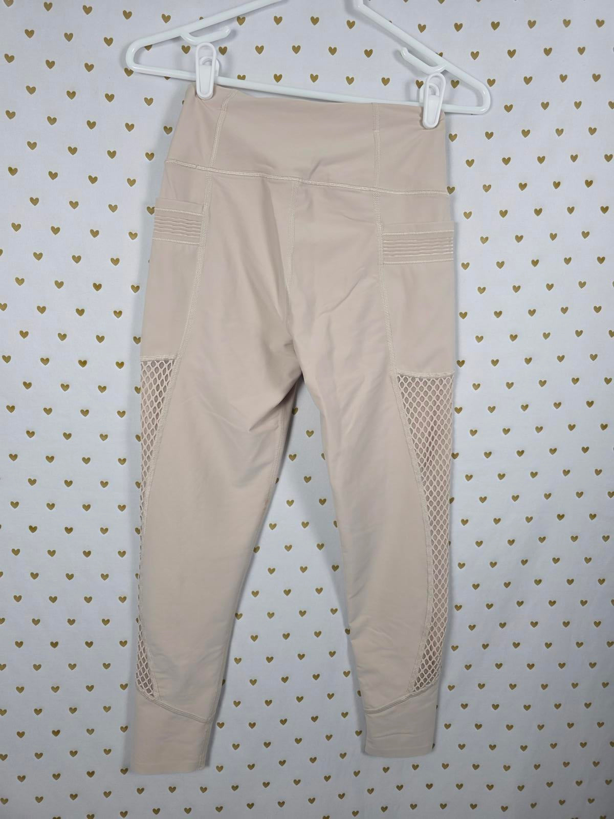 Victorias Secret SPORT Beige Cutout Active Pants Yoga Small knockout