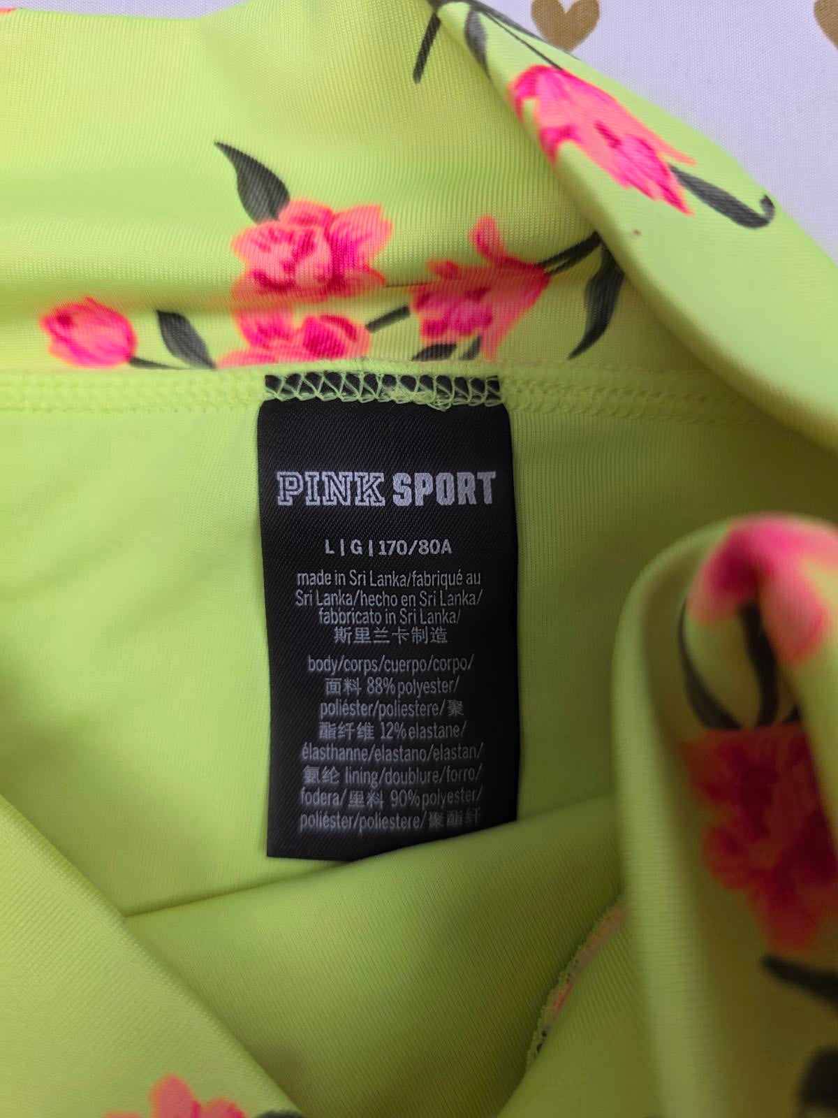Victorias Secret PINK Neon Floral GYM TO SWIM Shortie Shorts Swim Bottoms LARGE