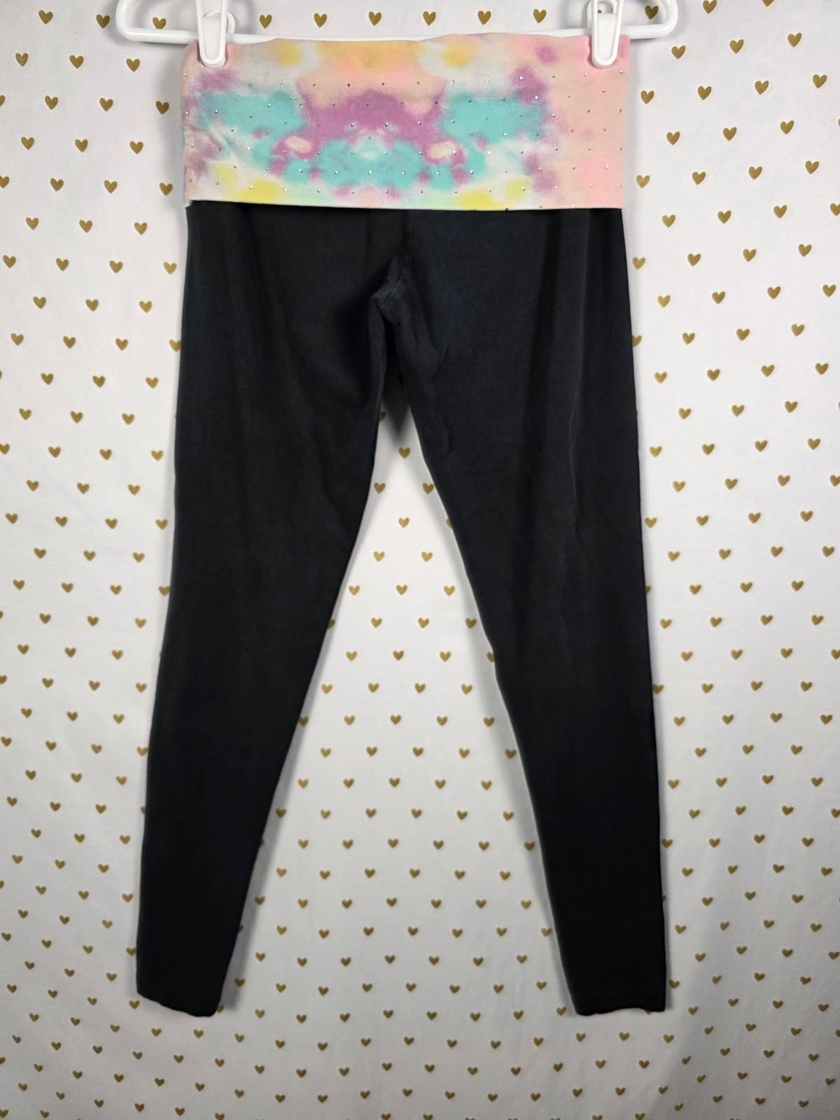 Victorias Secret PINK Vintage Y2K Foldover Bling Studded Yoga Pants Capri XS