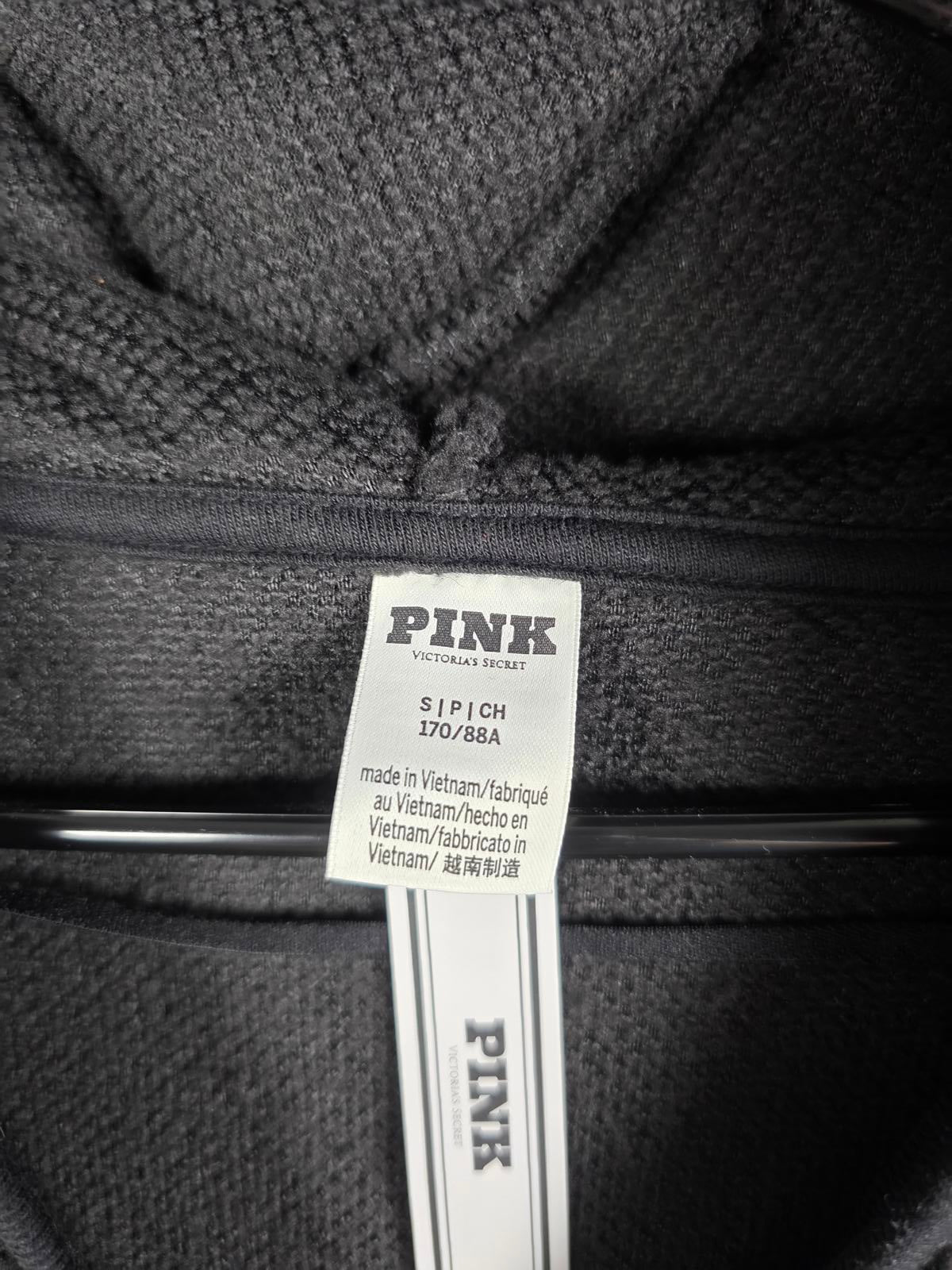 Victorias Secret Pink NEW NWT Hooded V Neck Sherpa Pullover Sweater Small