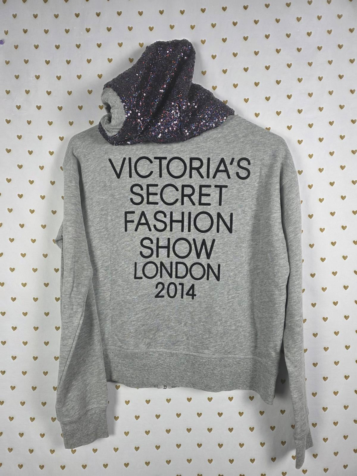 Victorias Secret Pink BLING SEQUIN Fashion Show LONDON 2014 Hoodie Jacket XS