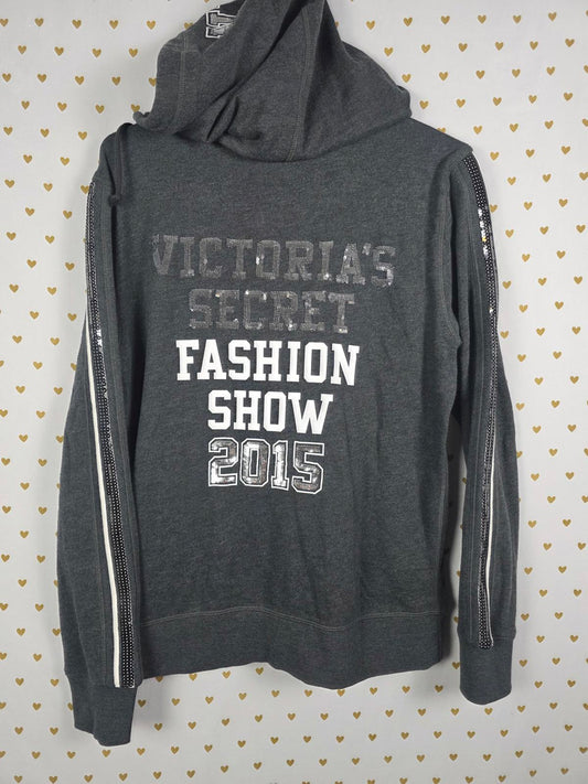 NWT Victoria's Secret 2015 NYC VS Fashion Show Bling Full Zip Hoodie Jacket MED