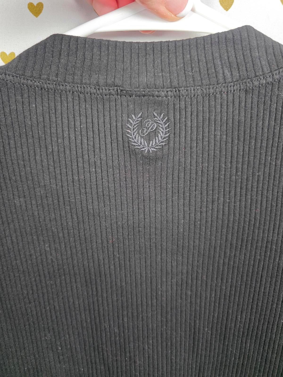 Victorias Secret PINK Black Textured Ribbed Long sleeve Dress NEW NWT MEDIUM