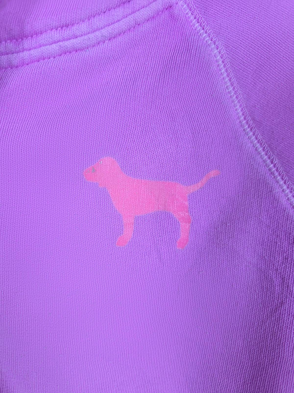 Victorias Secret Pink LOVE ZEBRA vintage Full Zip Hoodie Jacket PURPLE Rare XS