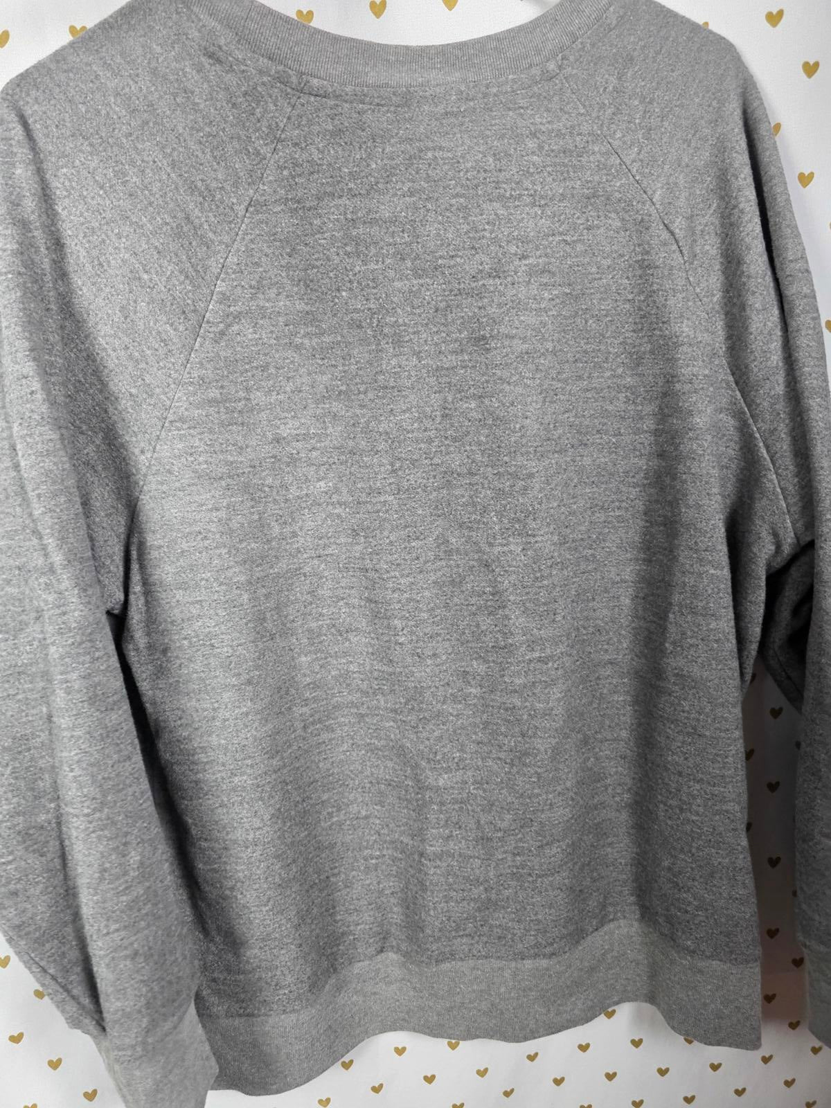 Victorias Secret Pink LEOPARD CHEETAH Logo Sweater Crew Grey Pullover SMALL