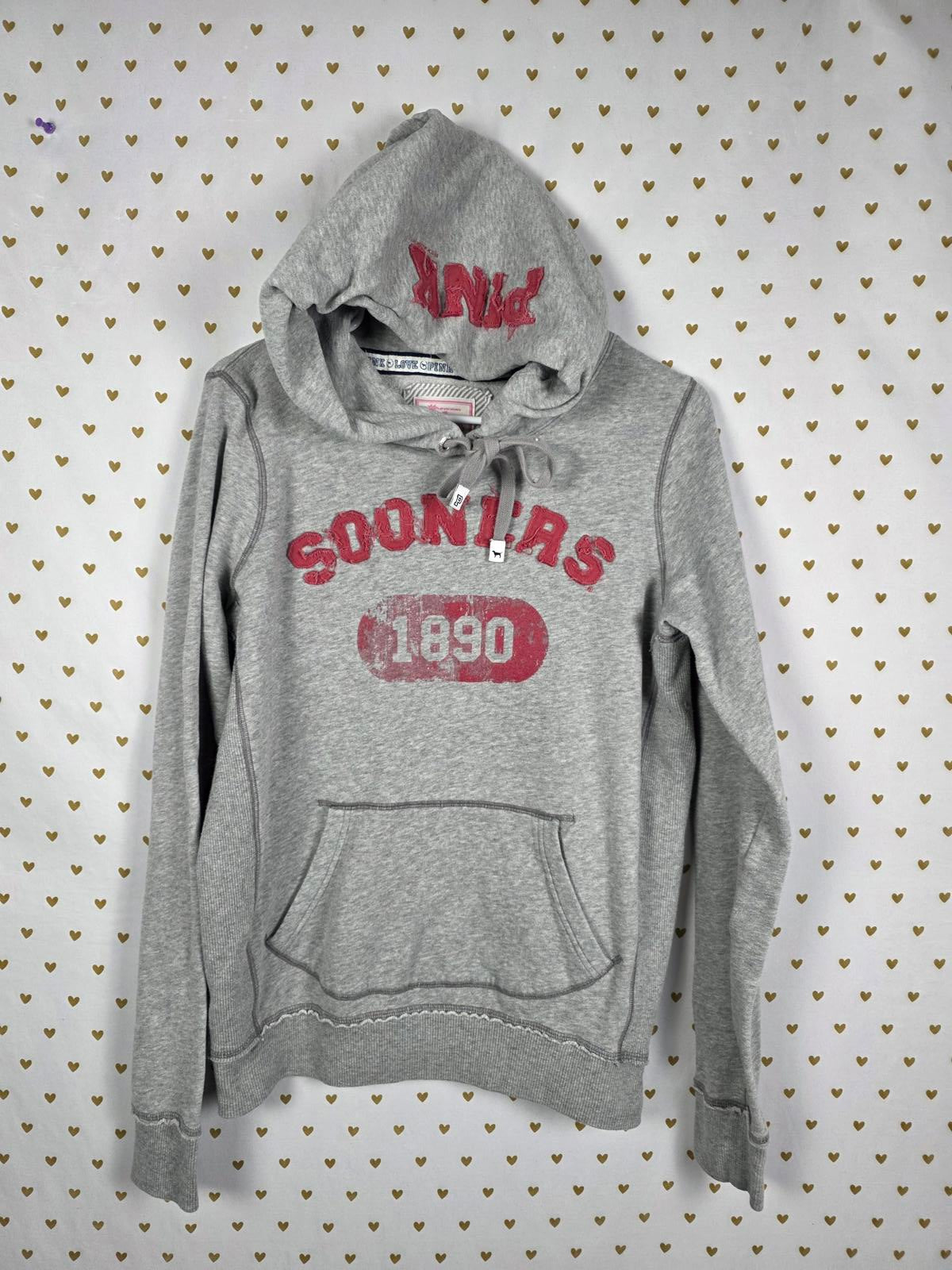 Victorias Secret Pink BOOMER SOONER Pullover embroidered hoodie sweater Large