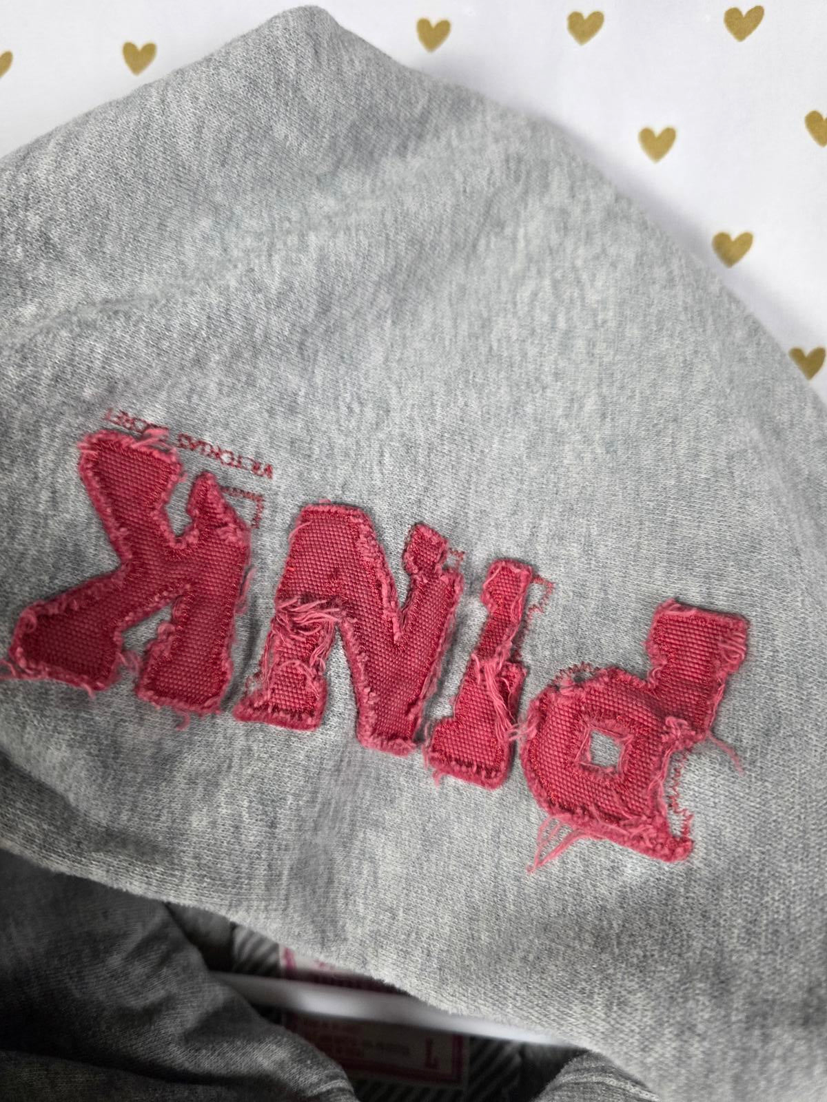 Victorias Secret Pink BOOMER SOONER Pullover embroidered hoodie sweater Large