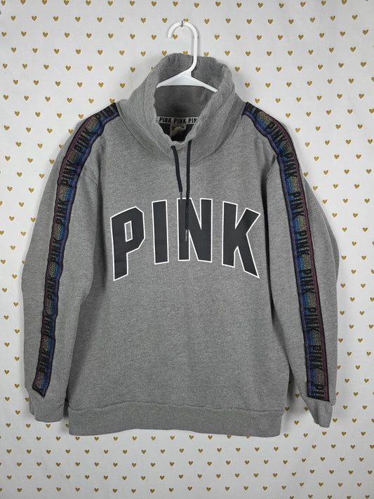 Victorias Secret Pink RAINBOW SHINE SLEEVE Slouchy Neck Sweater Campus Sweater S
