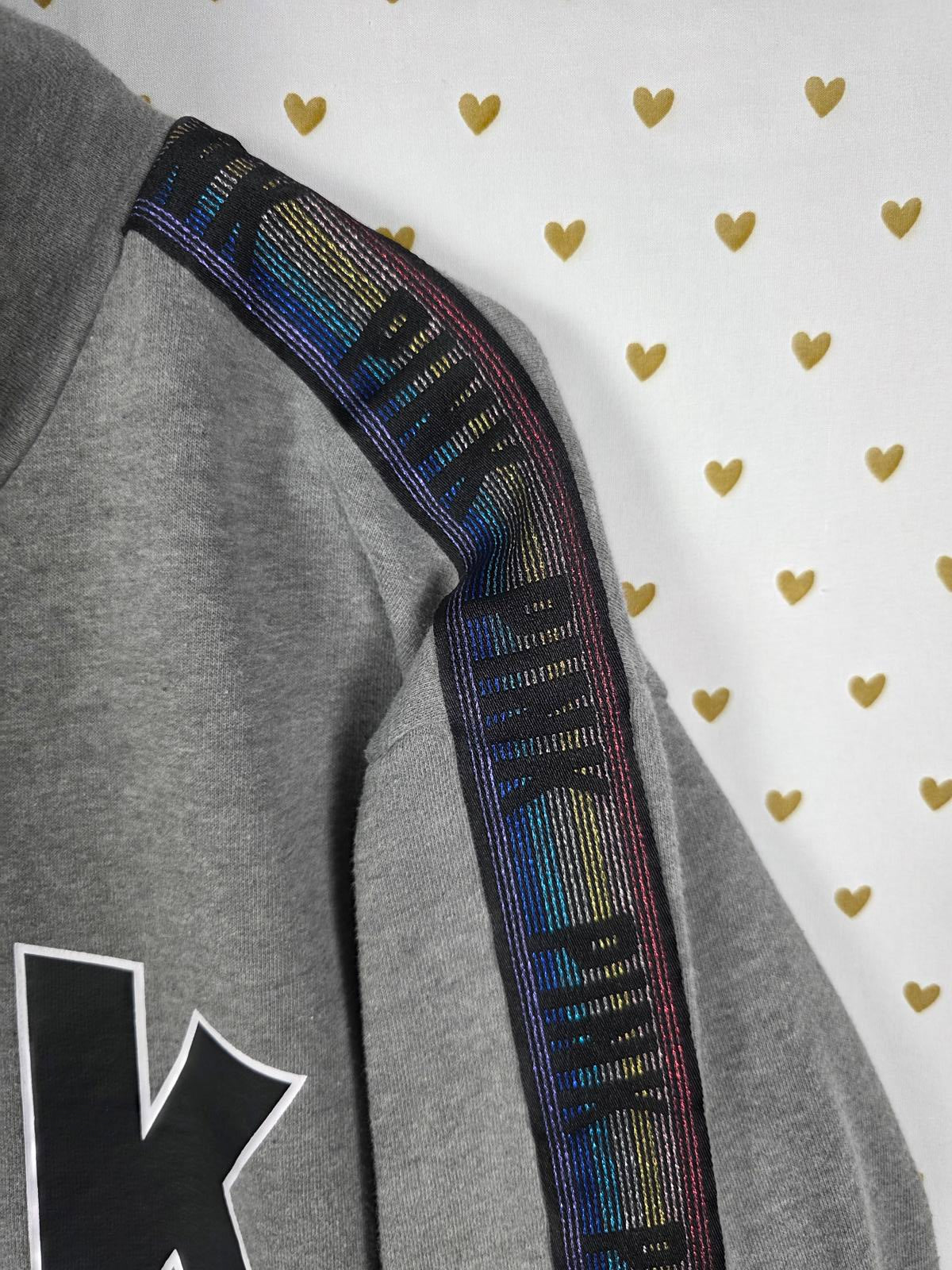 Victorias Secret Pink RAINBOW SHINE SLEEVE Slouchy Neck Sweater Campus Sweater S