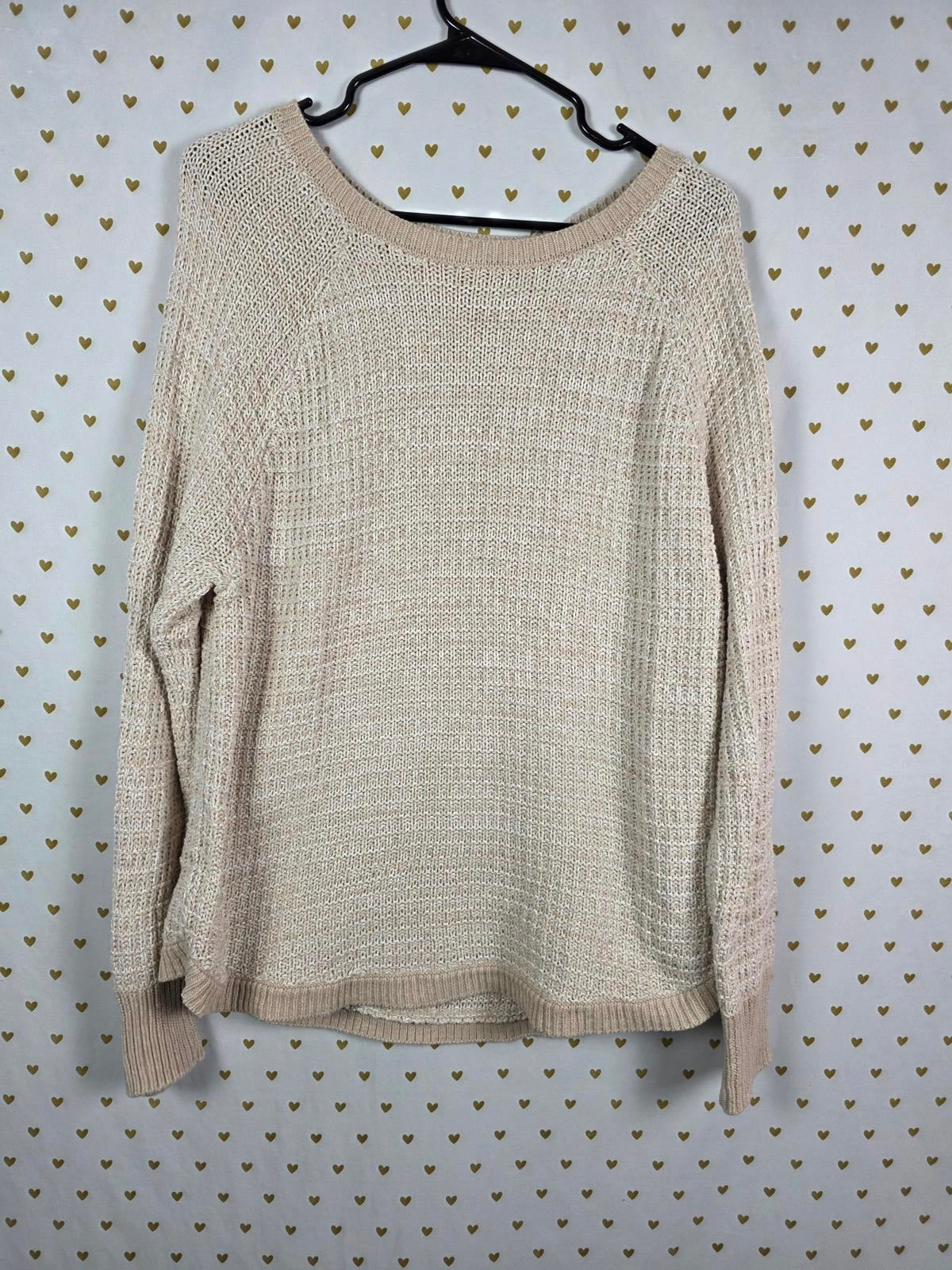 Victorias Secret Beige knit sweater long sleeve MEDIUM stretchy