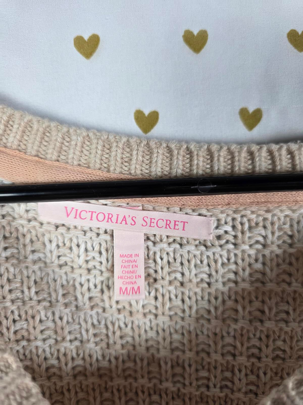 Victorias Secret Beige knit sweater long sleeve MEDIUM stretchy